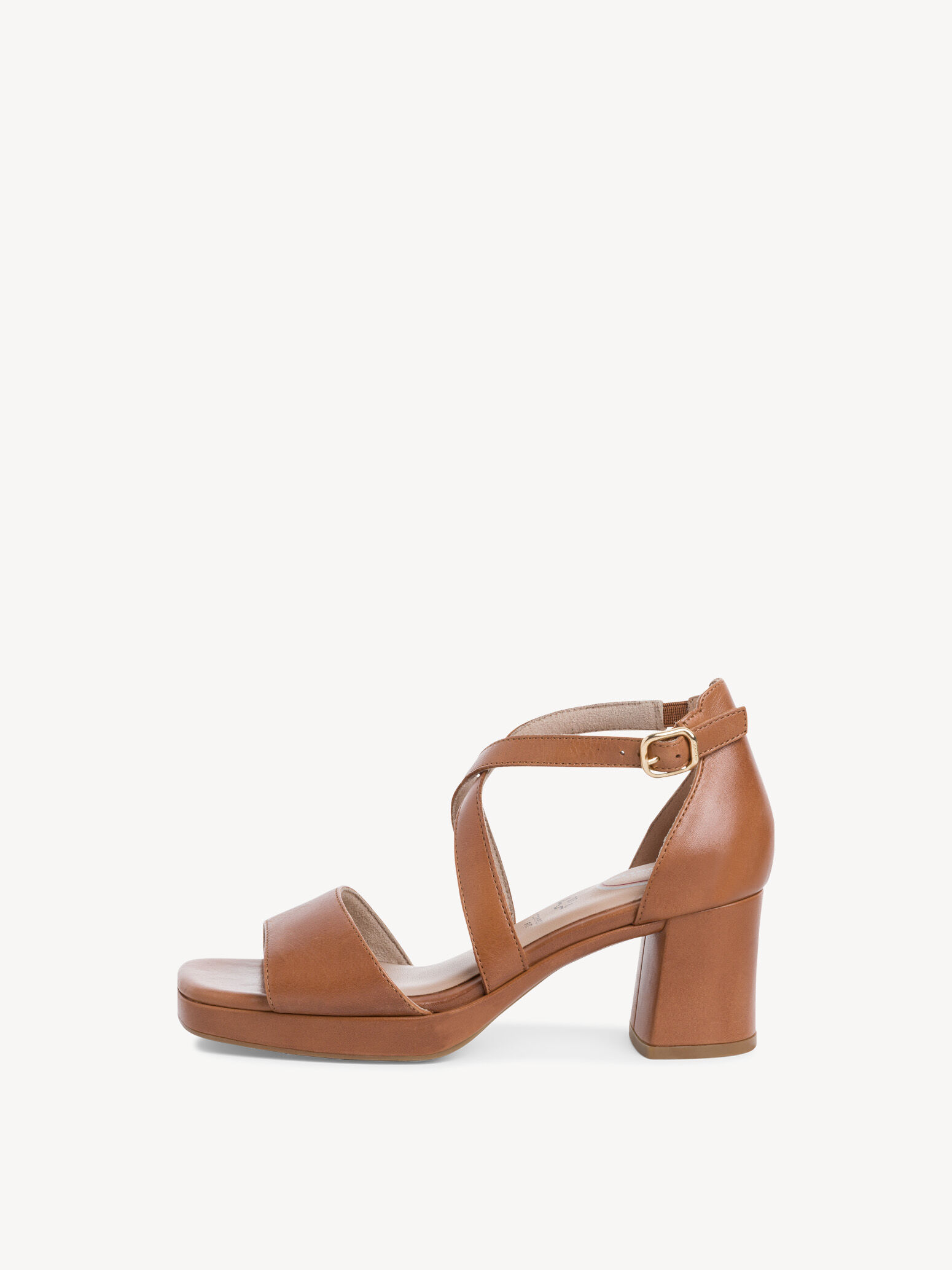 Leather Heeled Sandal - Brown