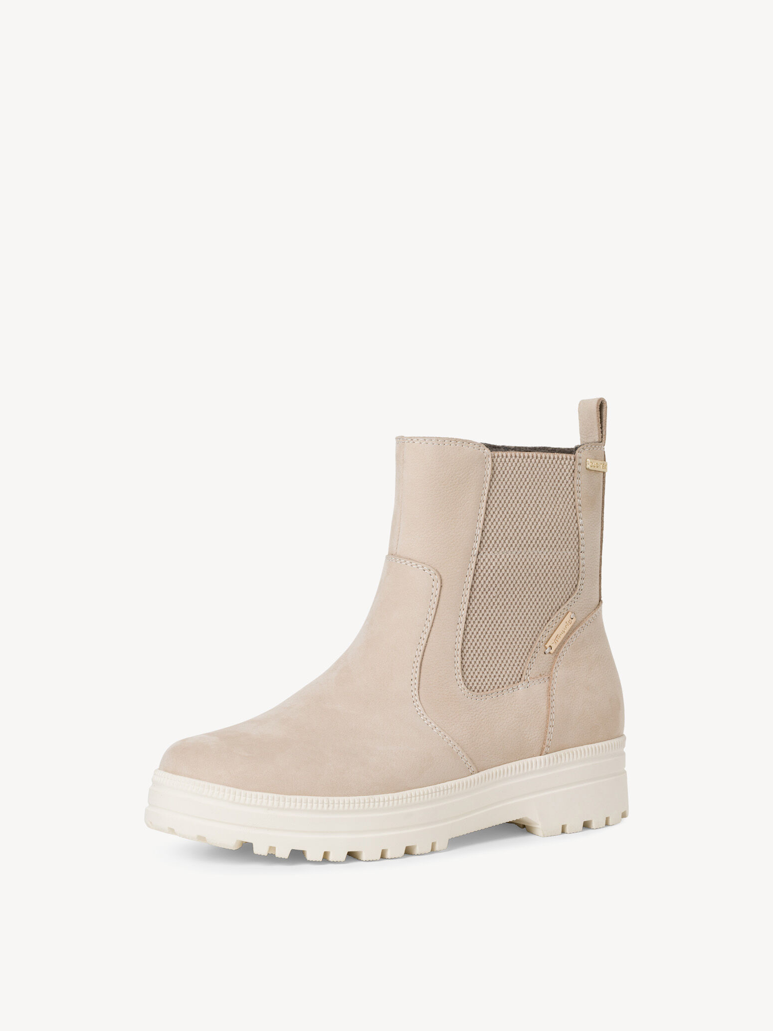 Leather Bootie - Beige