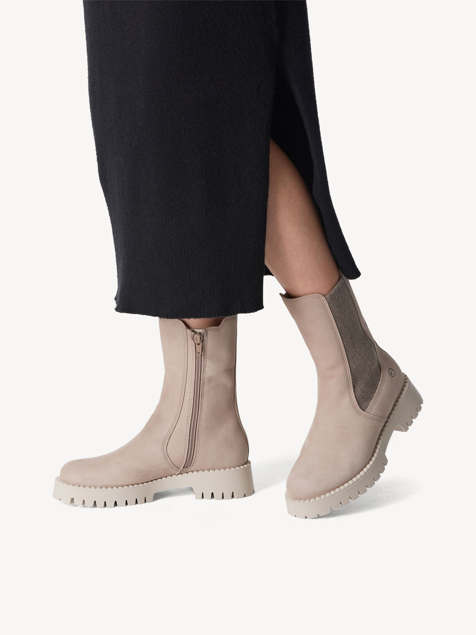 Leather Bootie - Beige Warm Lining