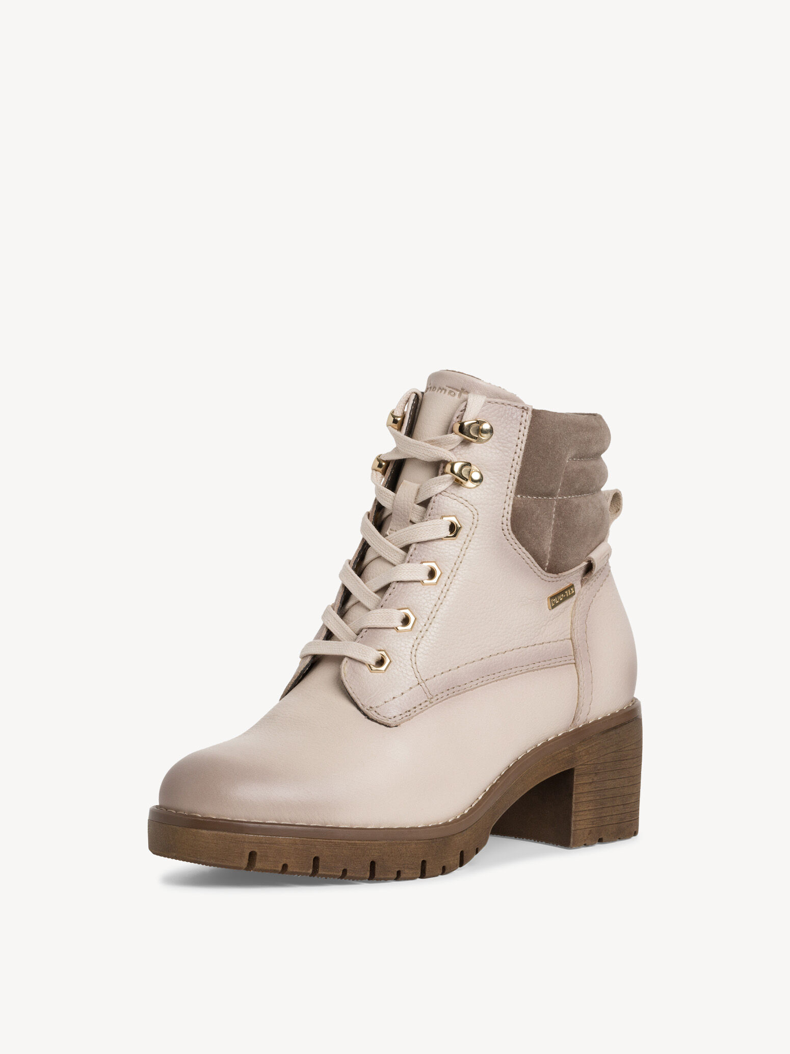Leather Bootie - Beige