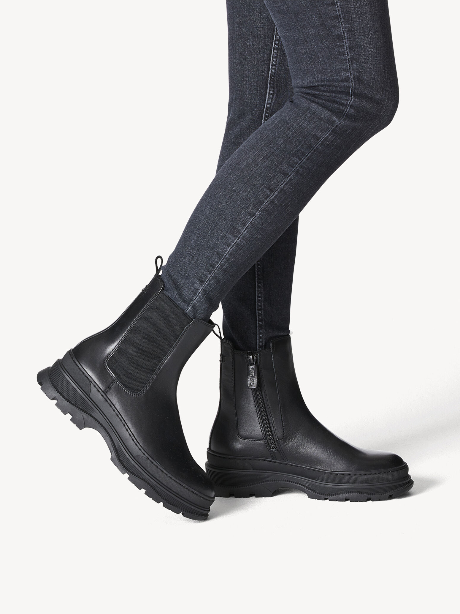 Leather Bootie - Black Warm Lining