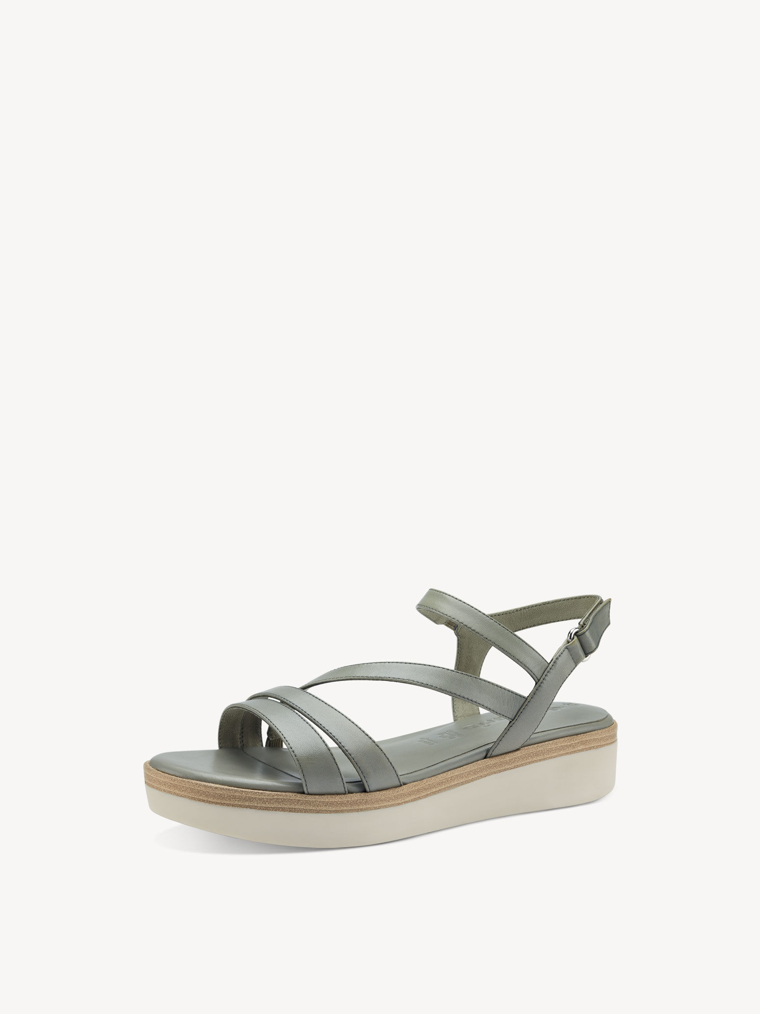 Leather Heeled Sandal - Green