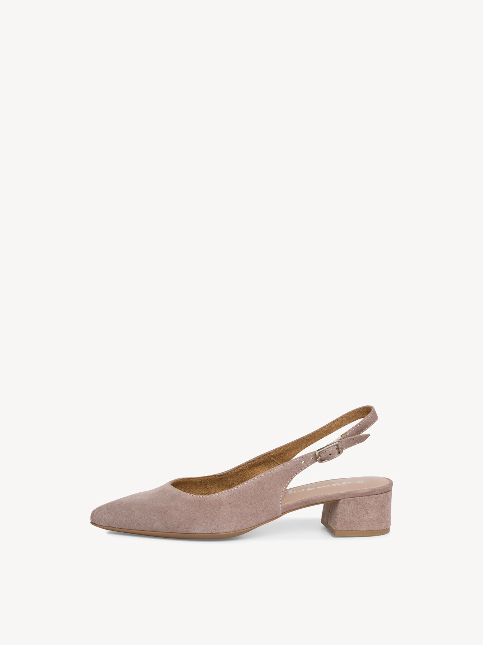 Leather Sling Pumps - Beige