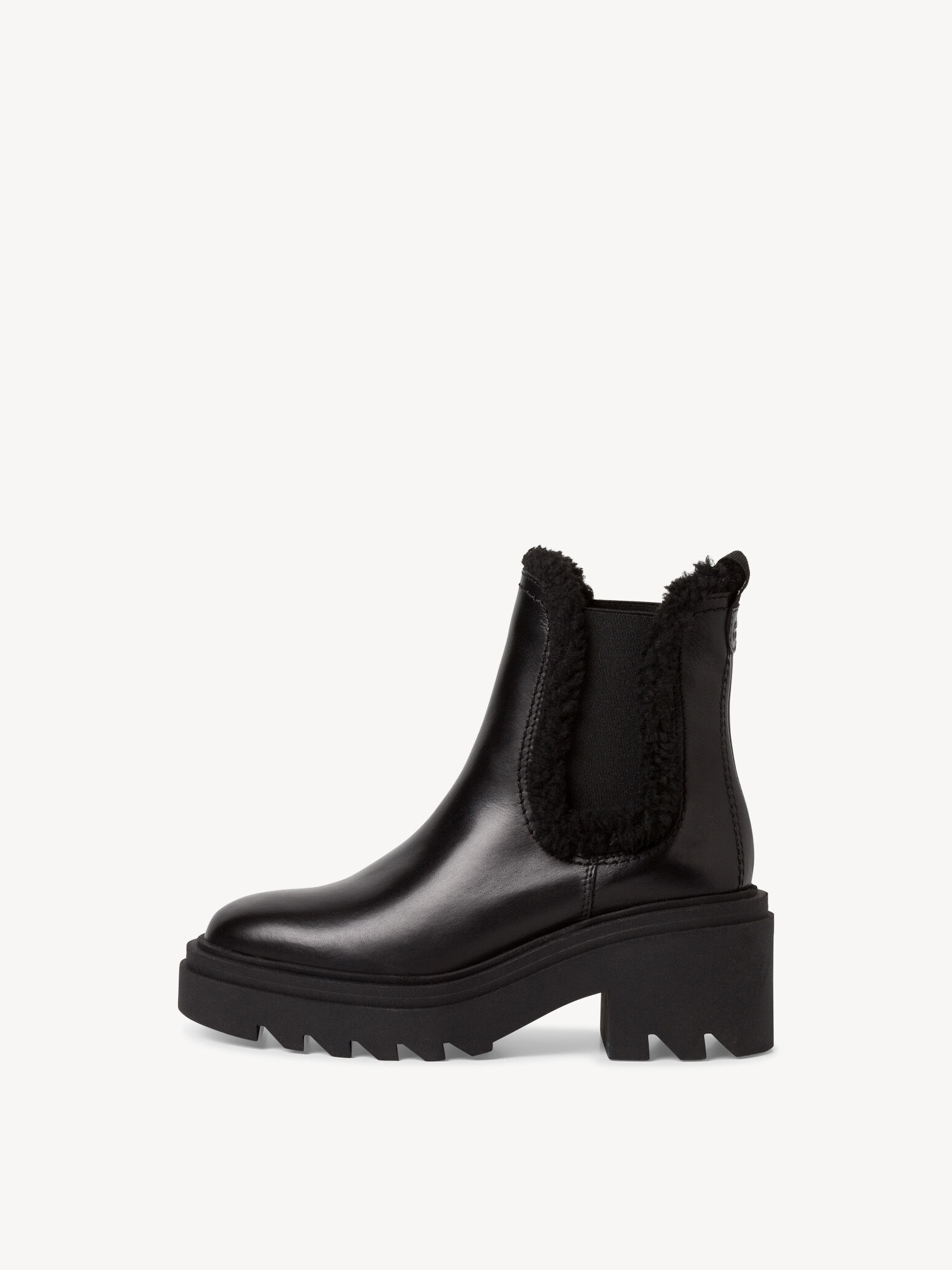 Leather Bootie - Black Warm Lining