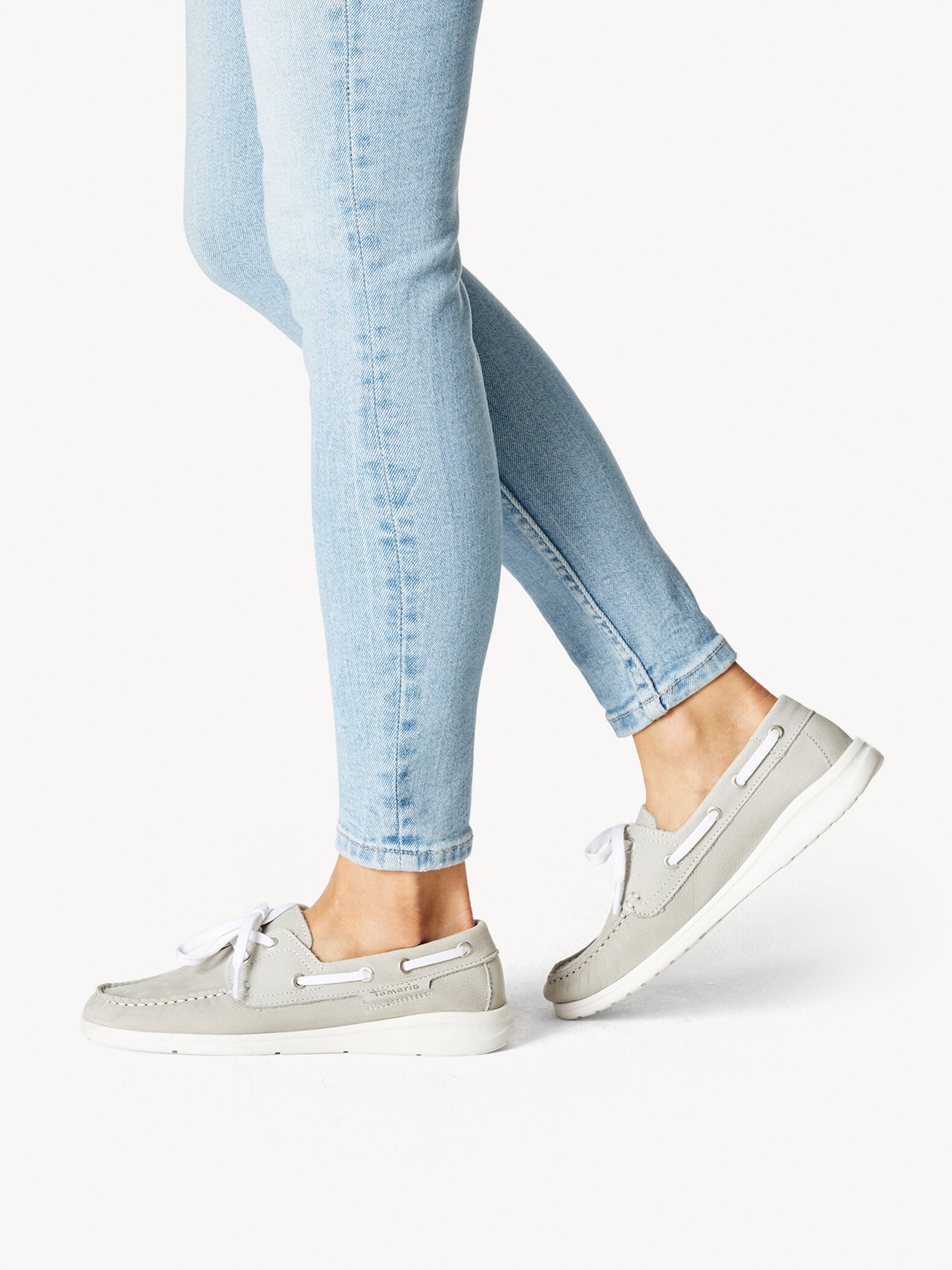 Leather Moccasin - Grey