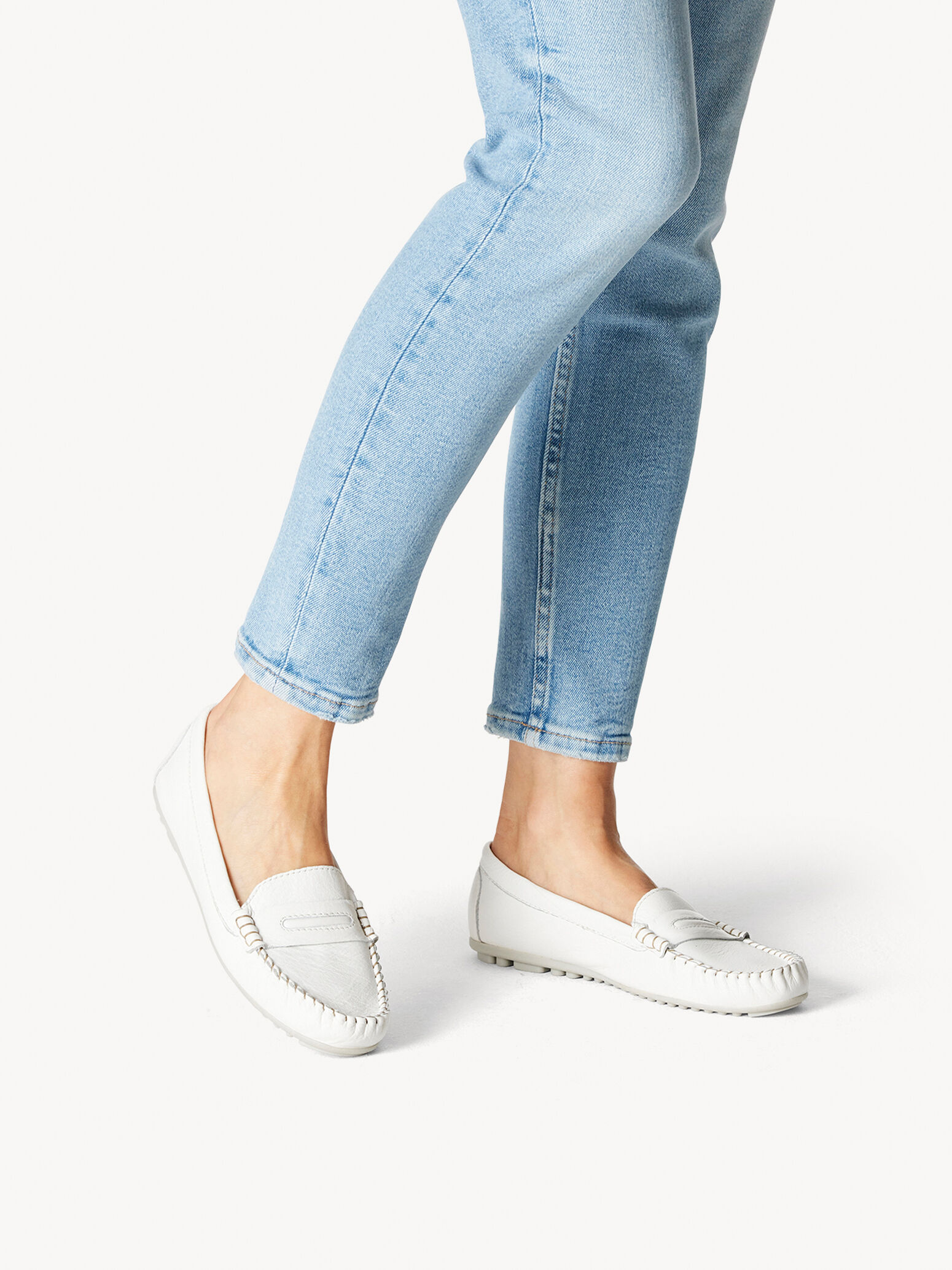 Leather Moccasin - White