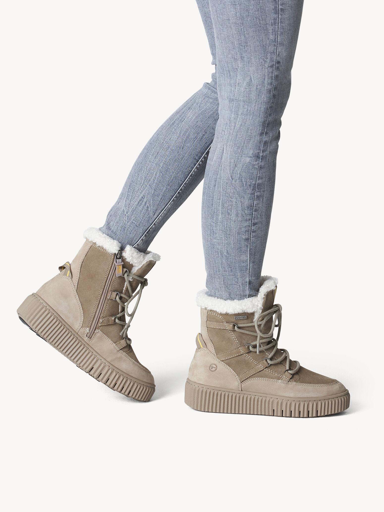 Leather Bootie - Beige Warm Lining