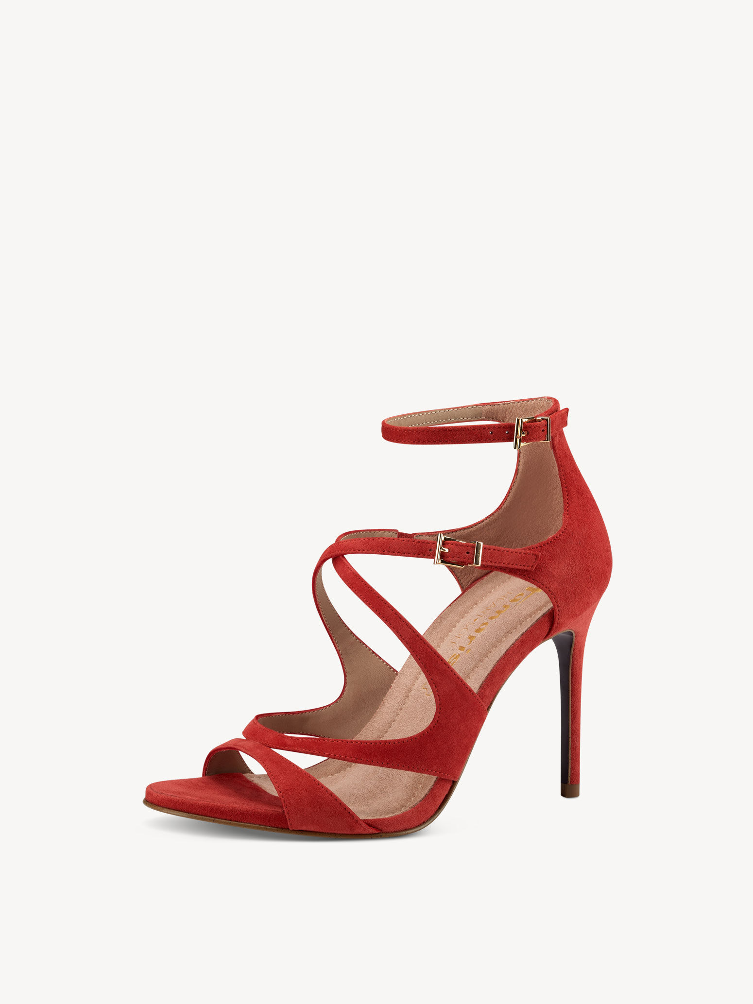 Leather Heeled Sandal - Orange