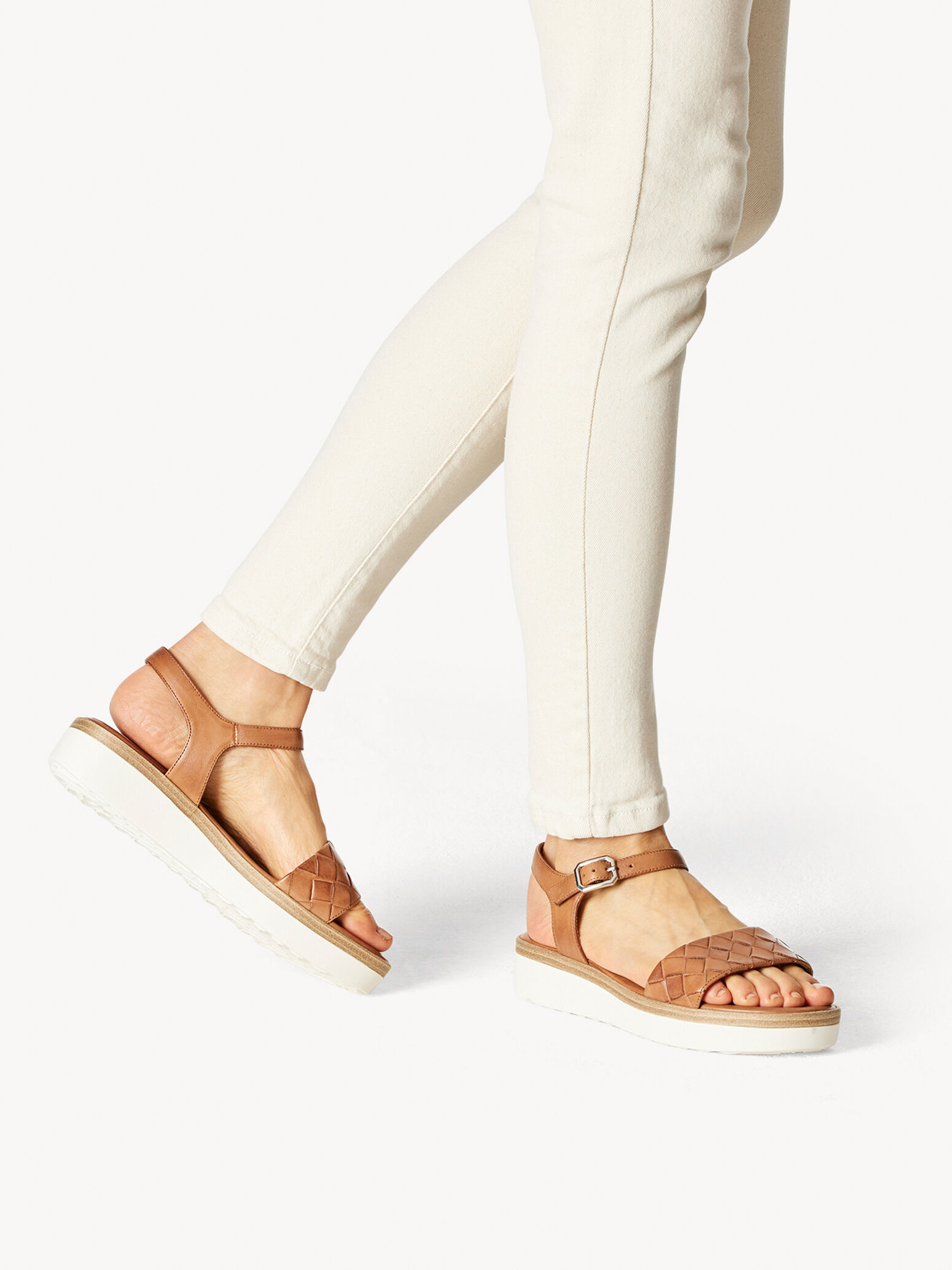 Leather Heeled Sandal - Brown