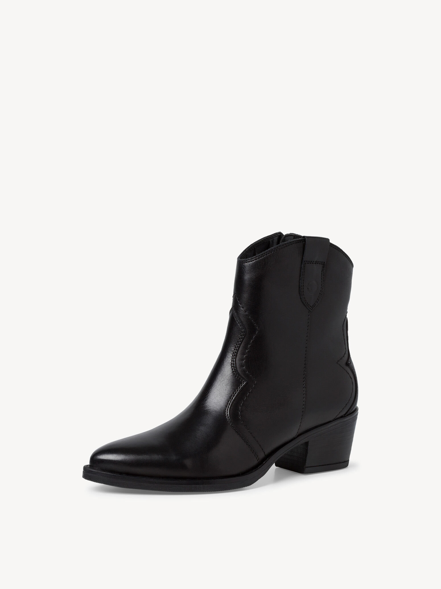Leather Cowboy Boots - Black