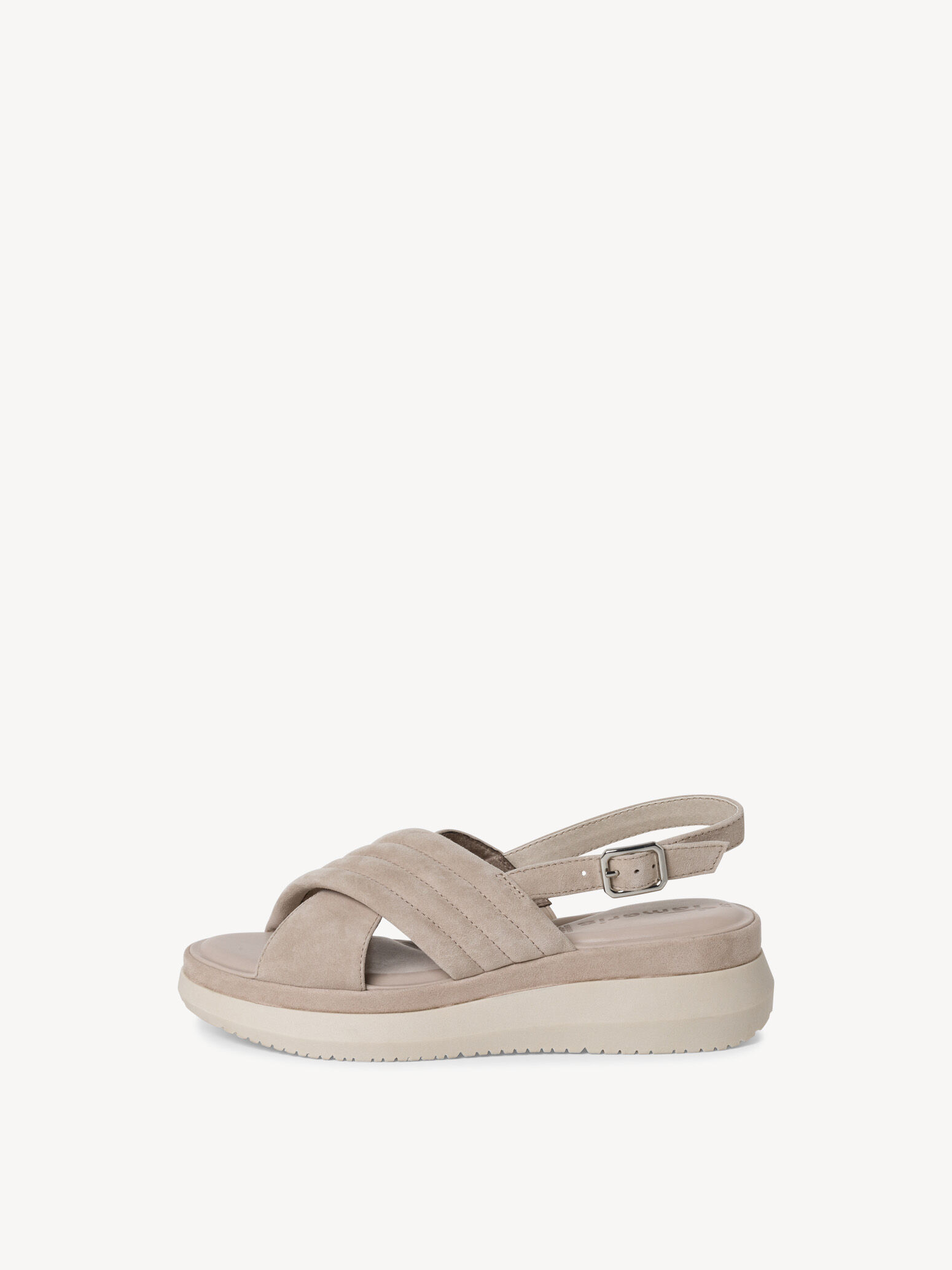 Leather Heeled Sandal - Beige