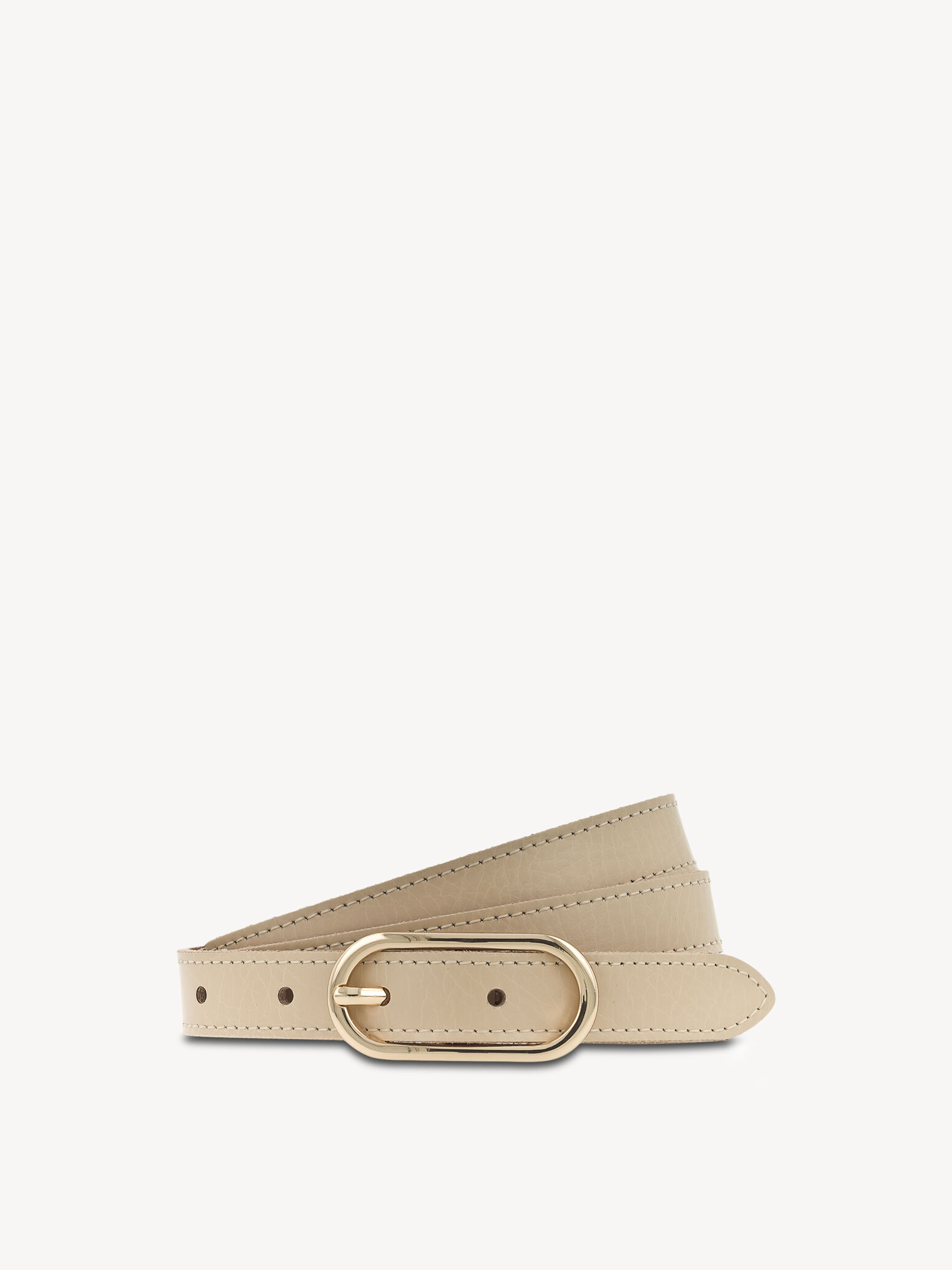 Leather Belt - Beige