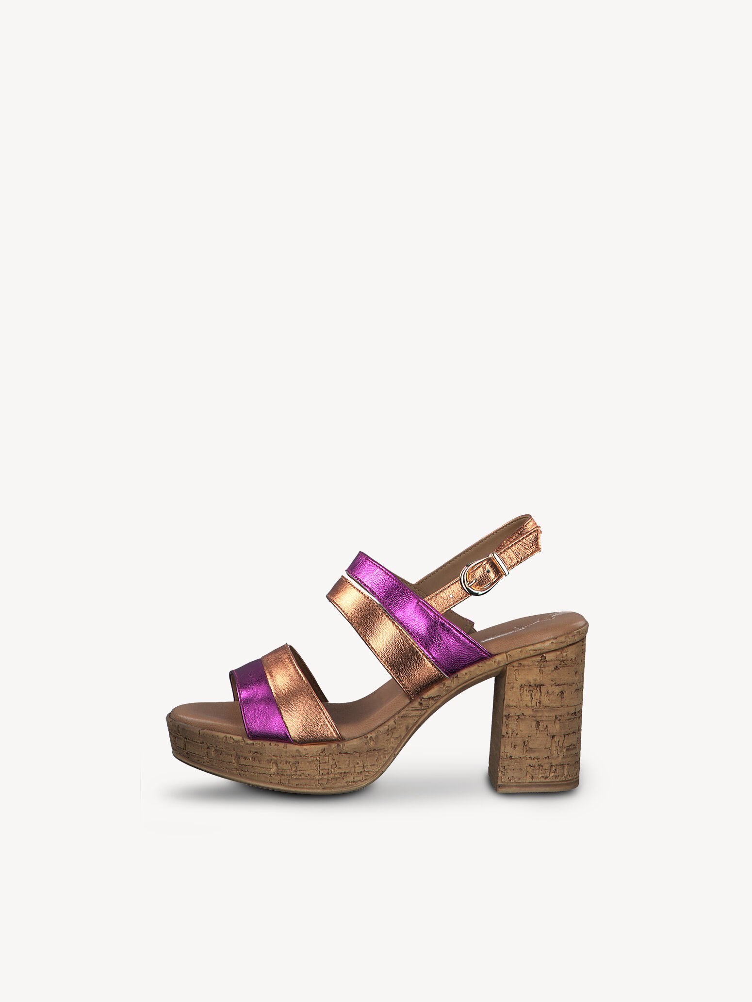 Leather Heeled Sandal - Pink
