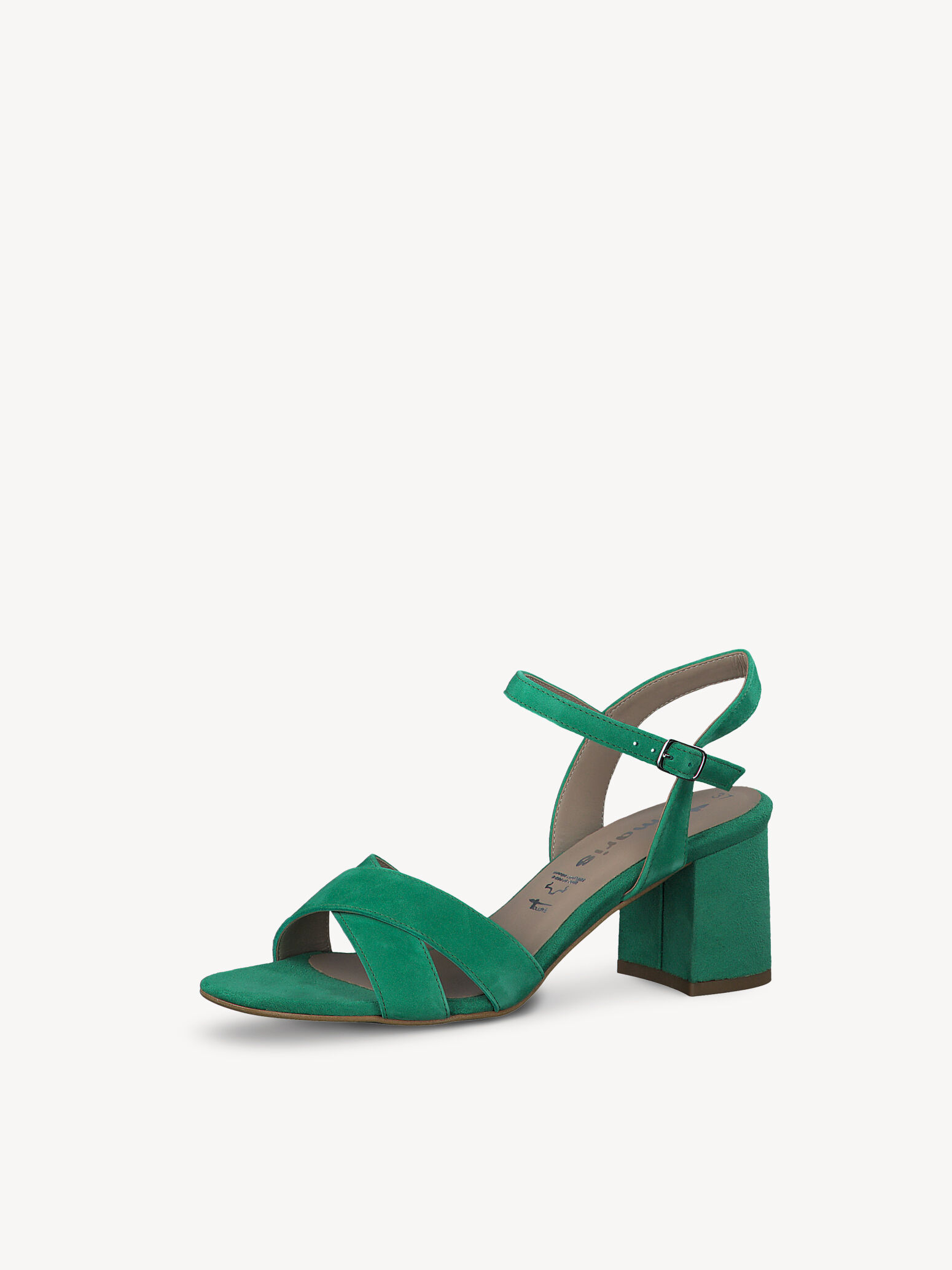 Leather Heeled Sandal - Green