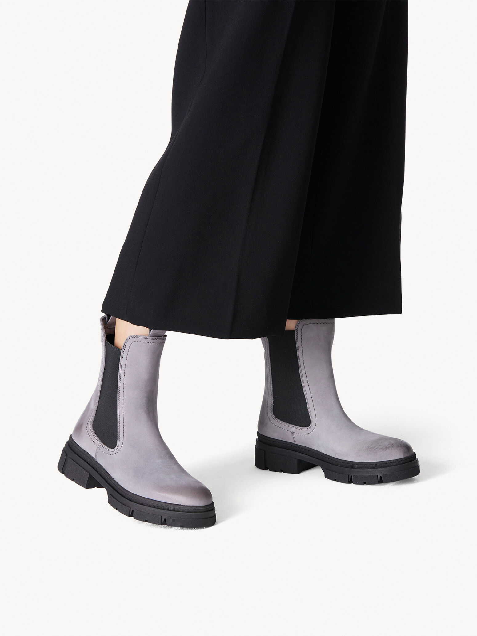 Leather Chelsea Boot - Grey