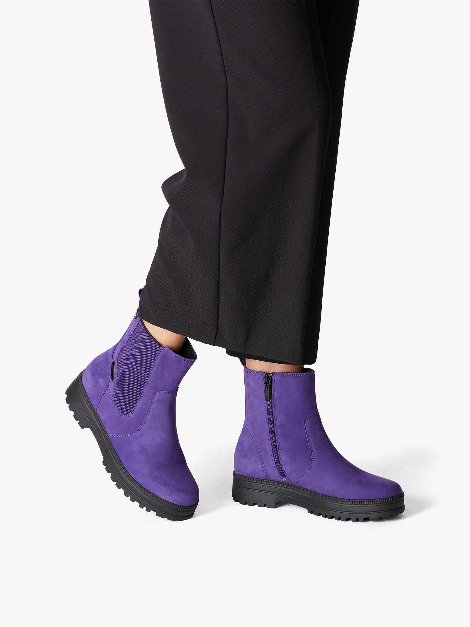 Leather Bootie - Purple