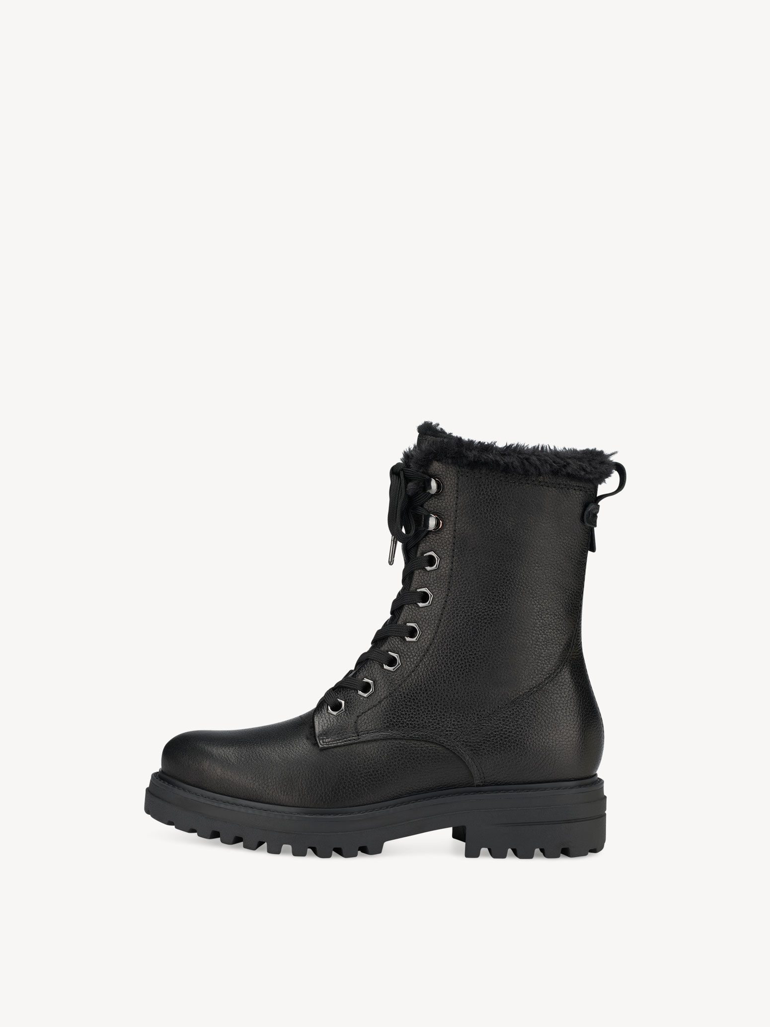 Leather Bootie - Black Warm Lining