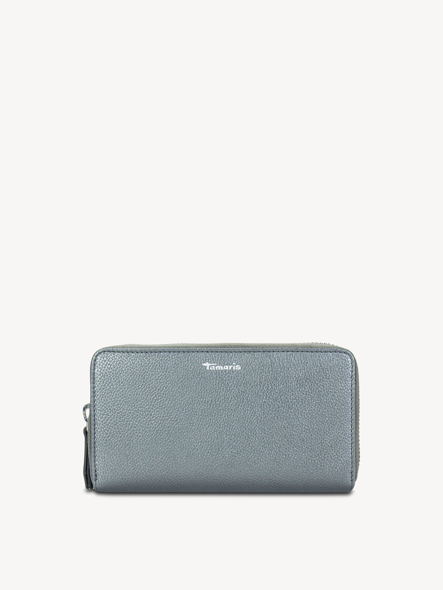 Leather Wallet - Silver
