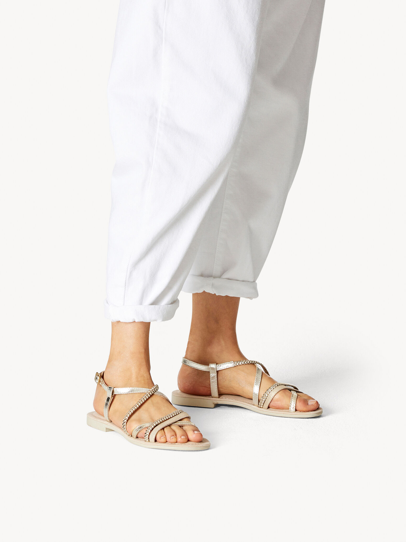 Leather Sandal - Metallic