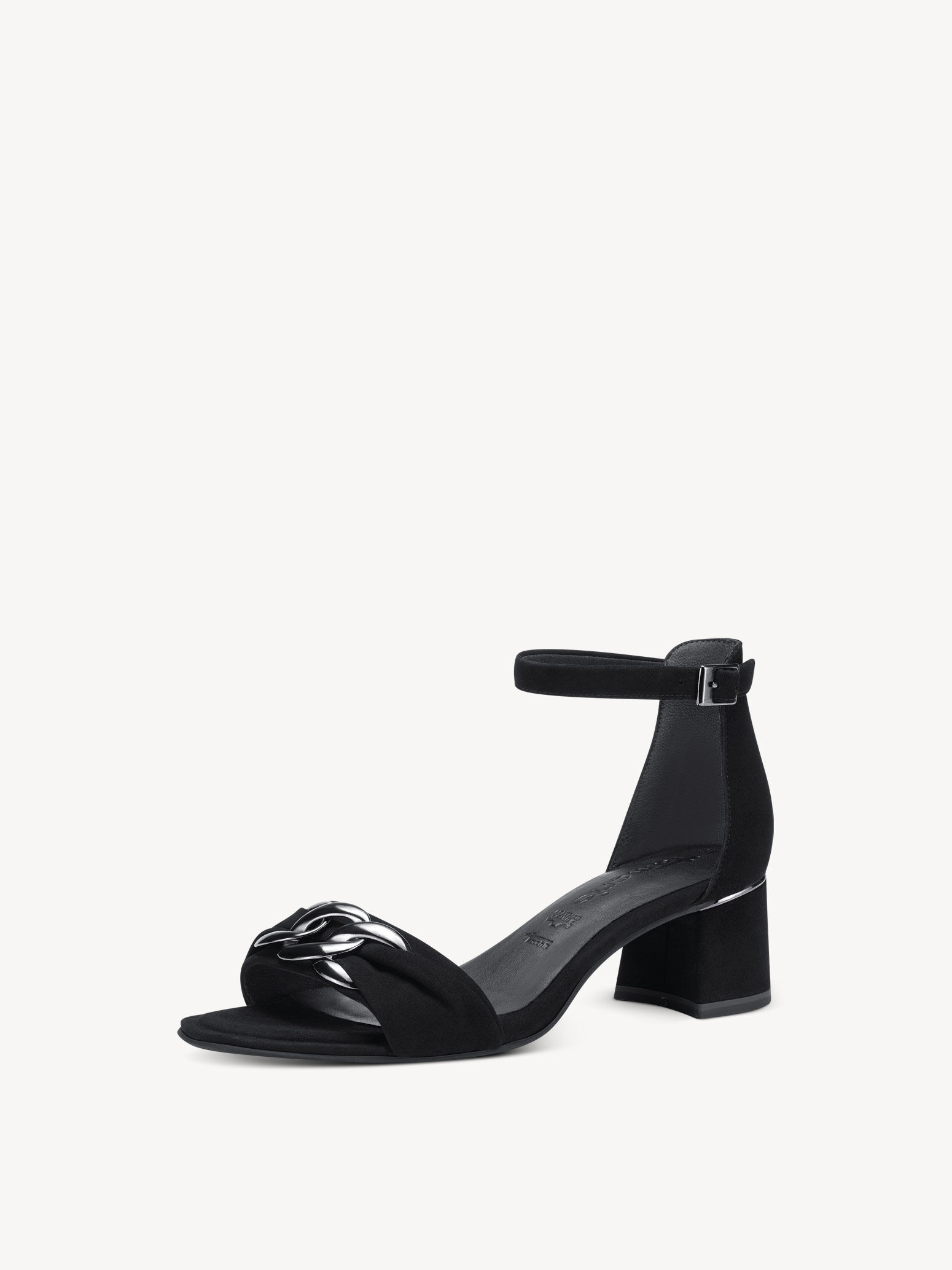 Leather Heeled Sandal - Black