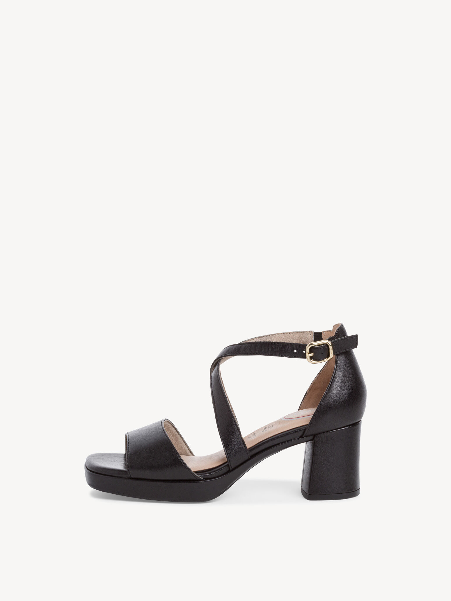 Leather Heeled Sandal - Black