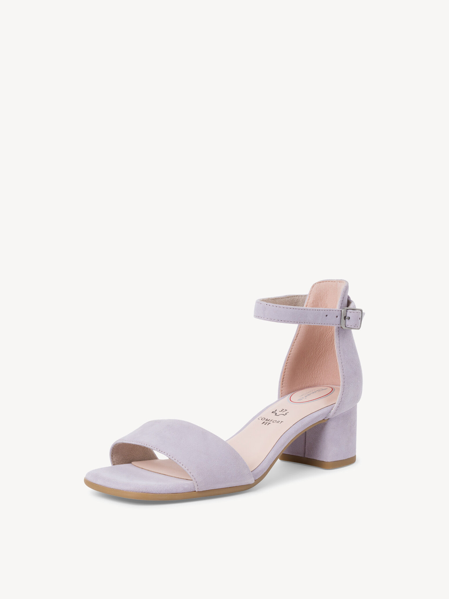 Leather Heeled Sandal - Purple