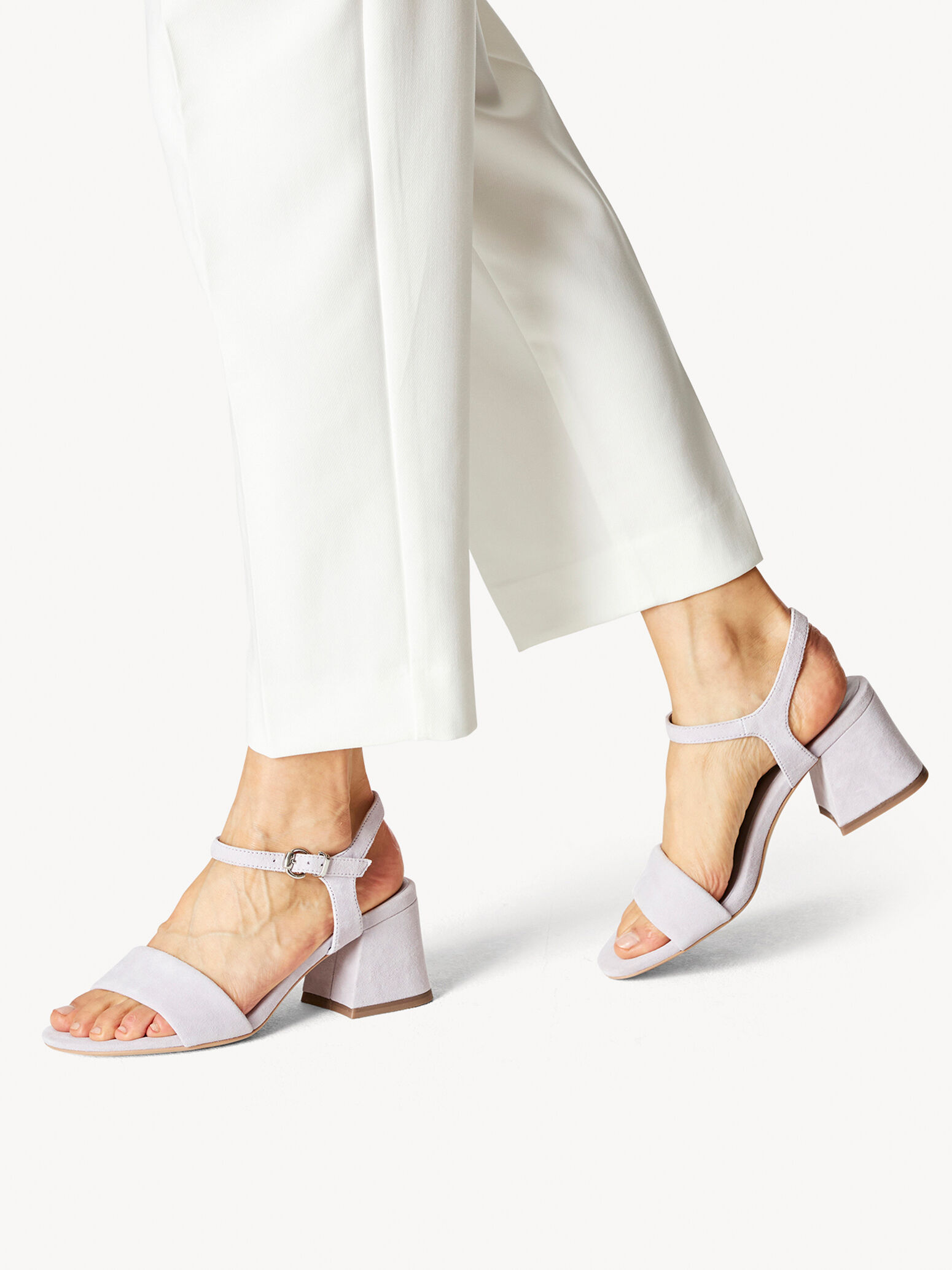 Leather Heeled Sandal - Purple