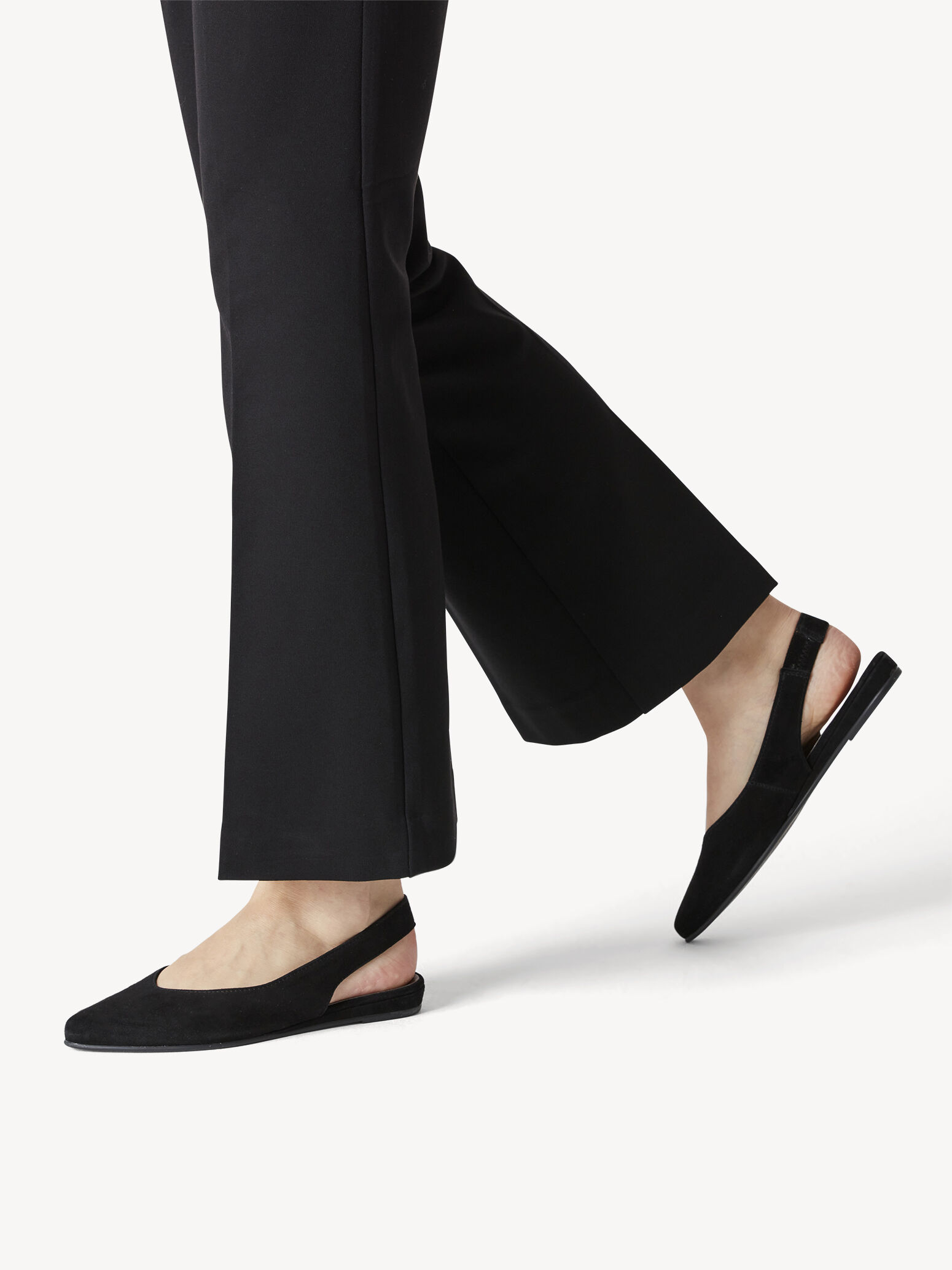Leather Sling Pumps - Black