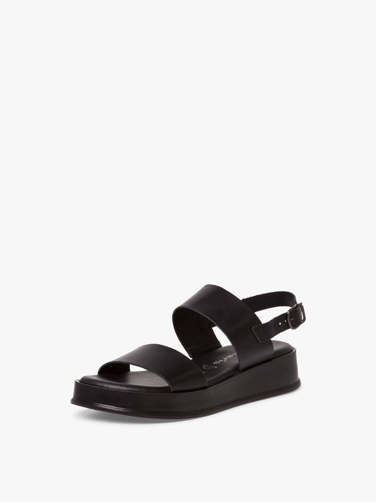 Leather Heeled Sandal - Black
