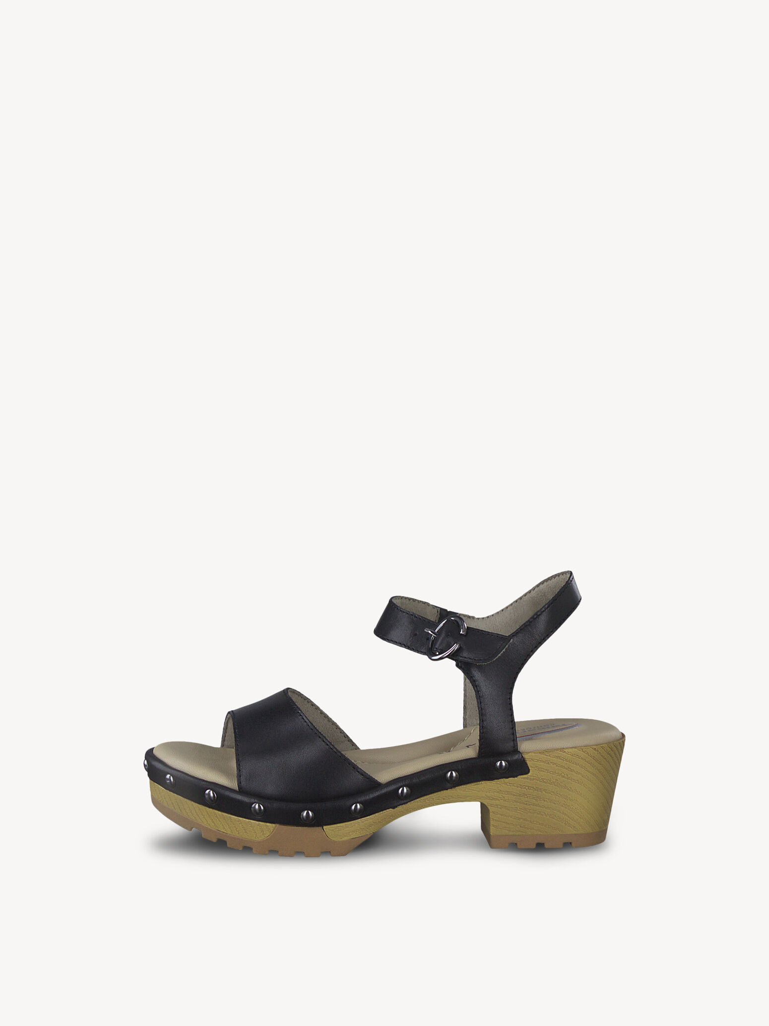 Leather Heeled Sandal - Black