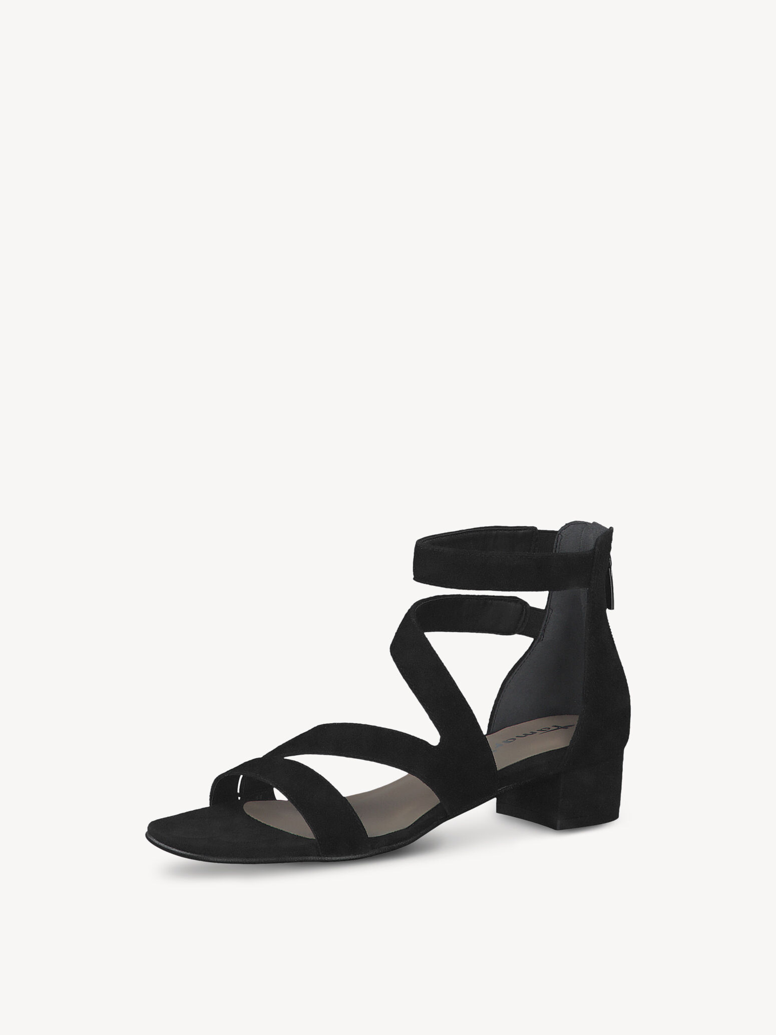 Leather Heeled Sandal - Black