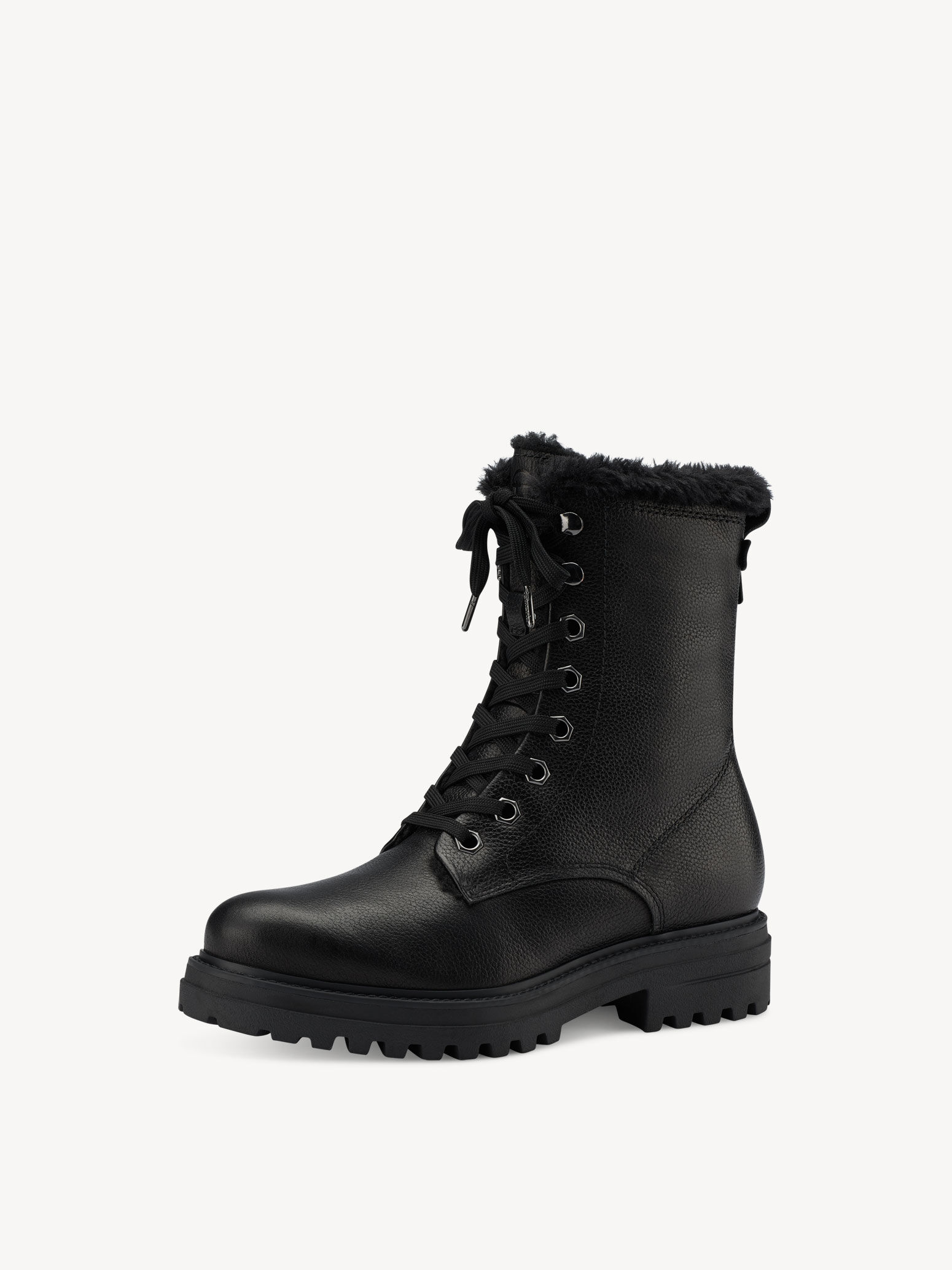 Leather Bootie - Black Warm Lining