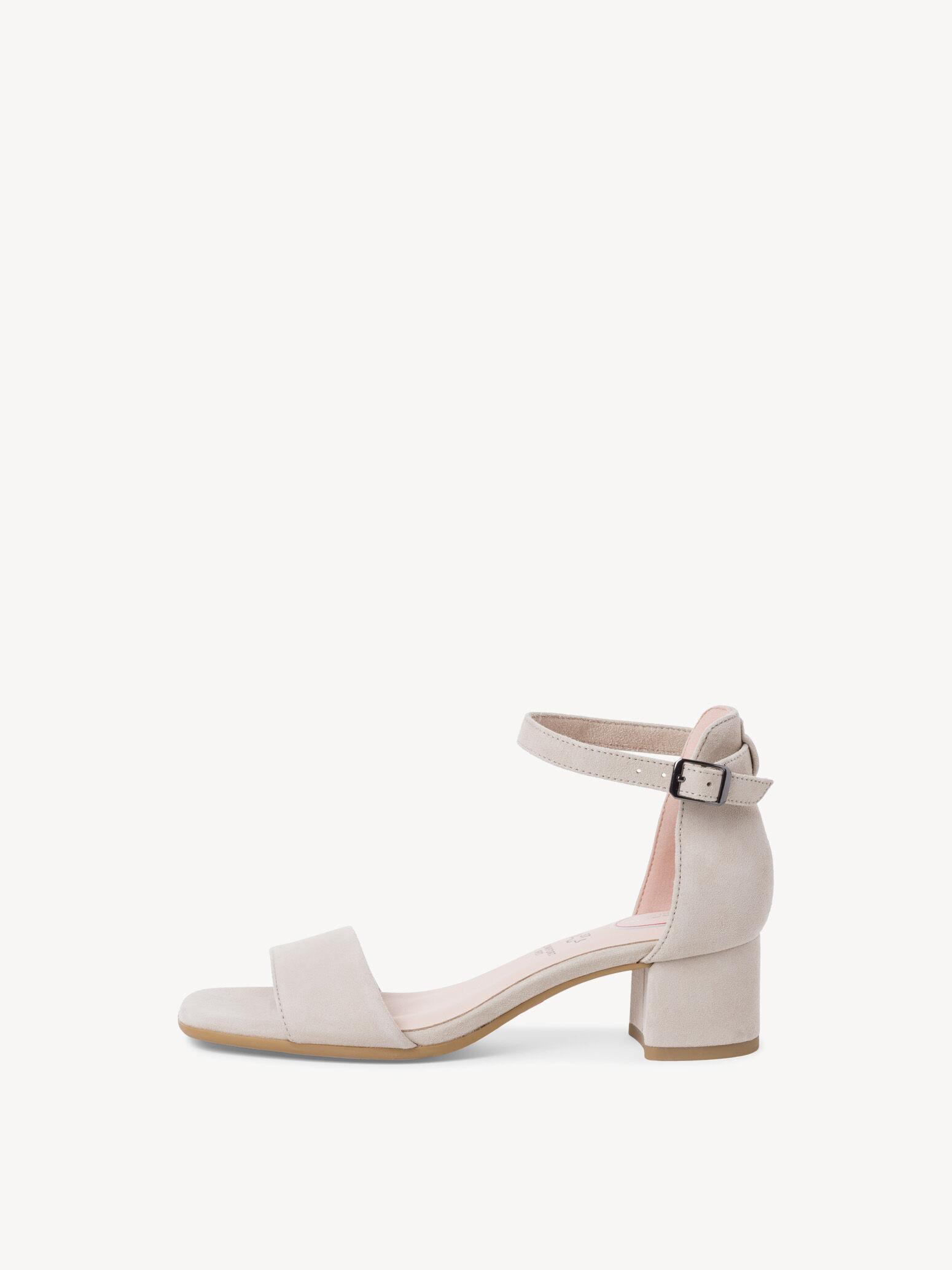 Leather Heeled Sandal - Beige
