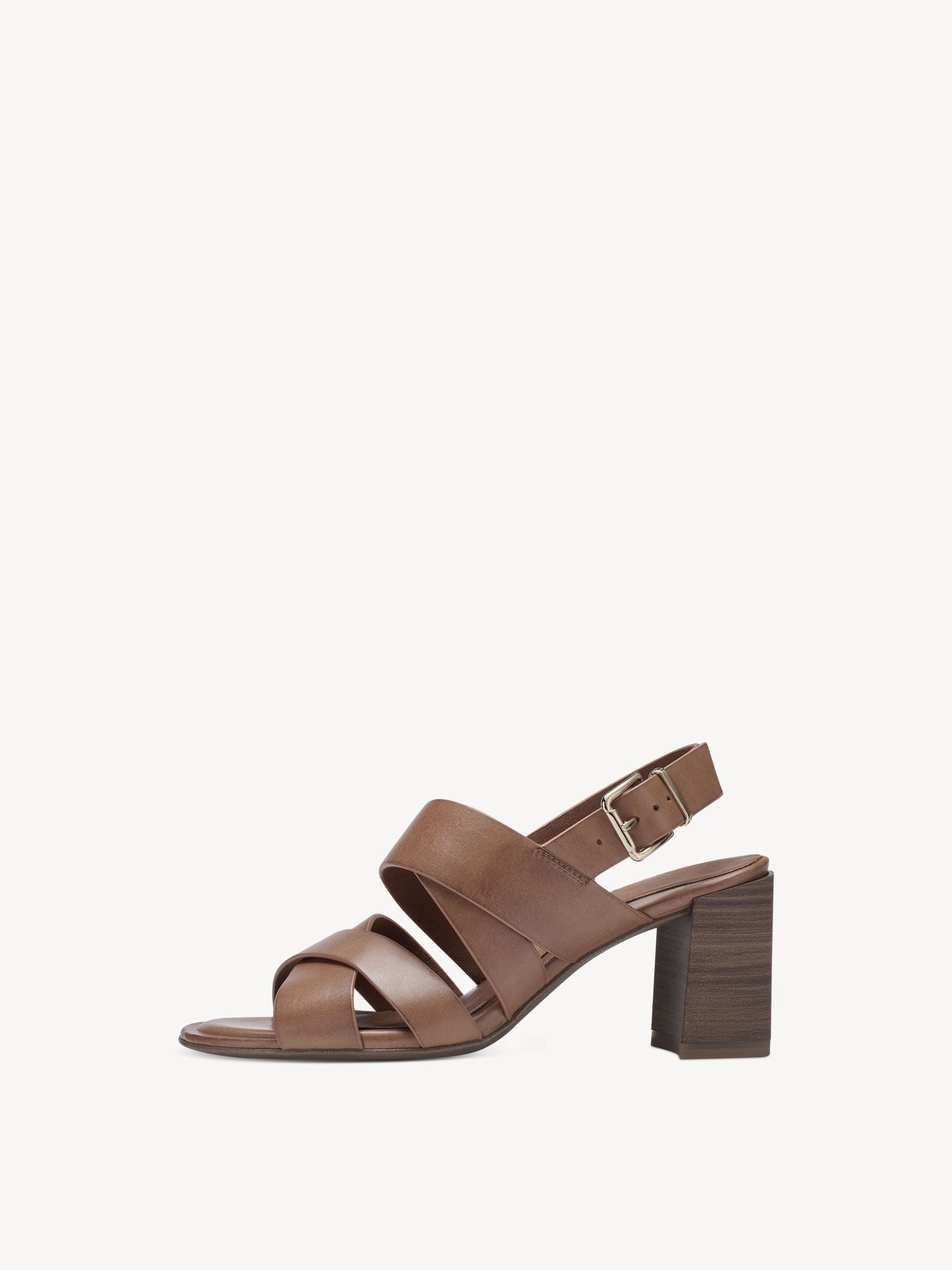 Leather Heeled Sandal - Brown