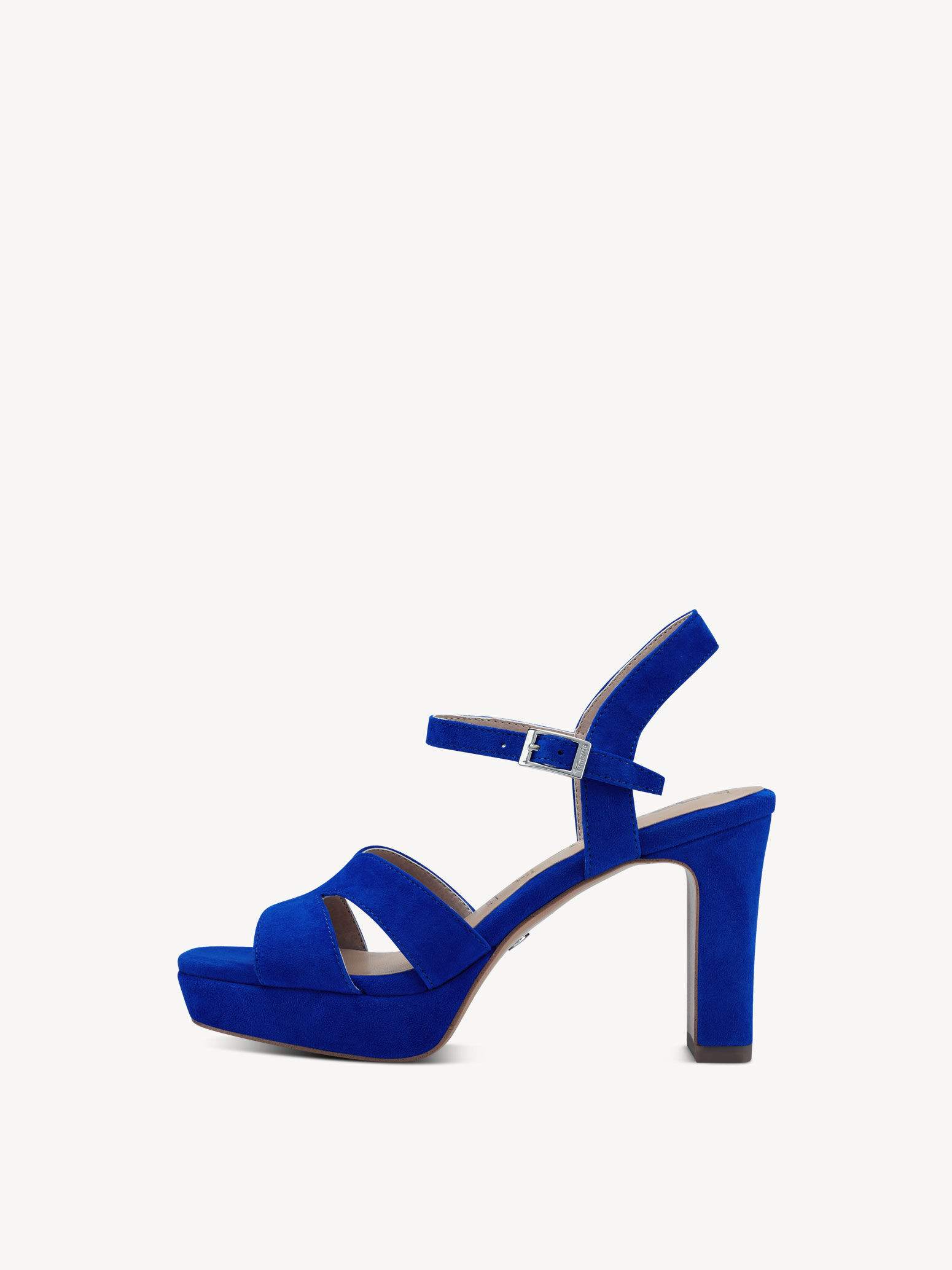 Leather Heeled Sandal - Blue