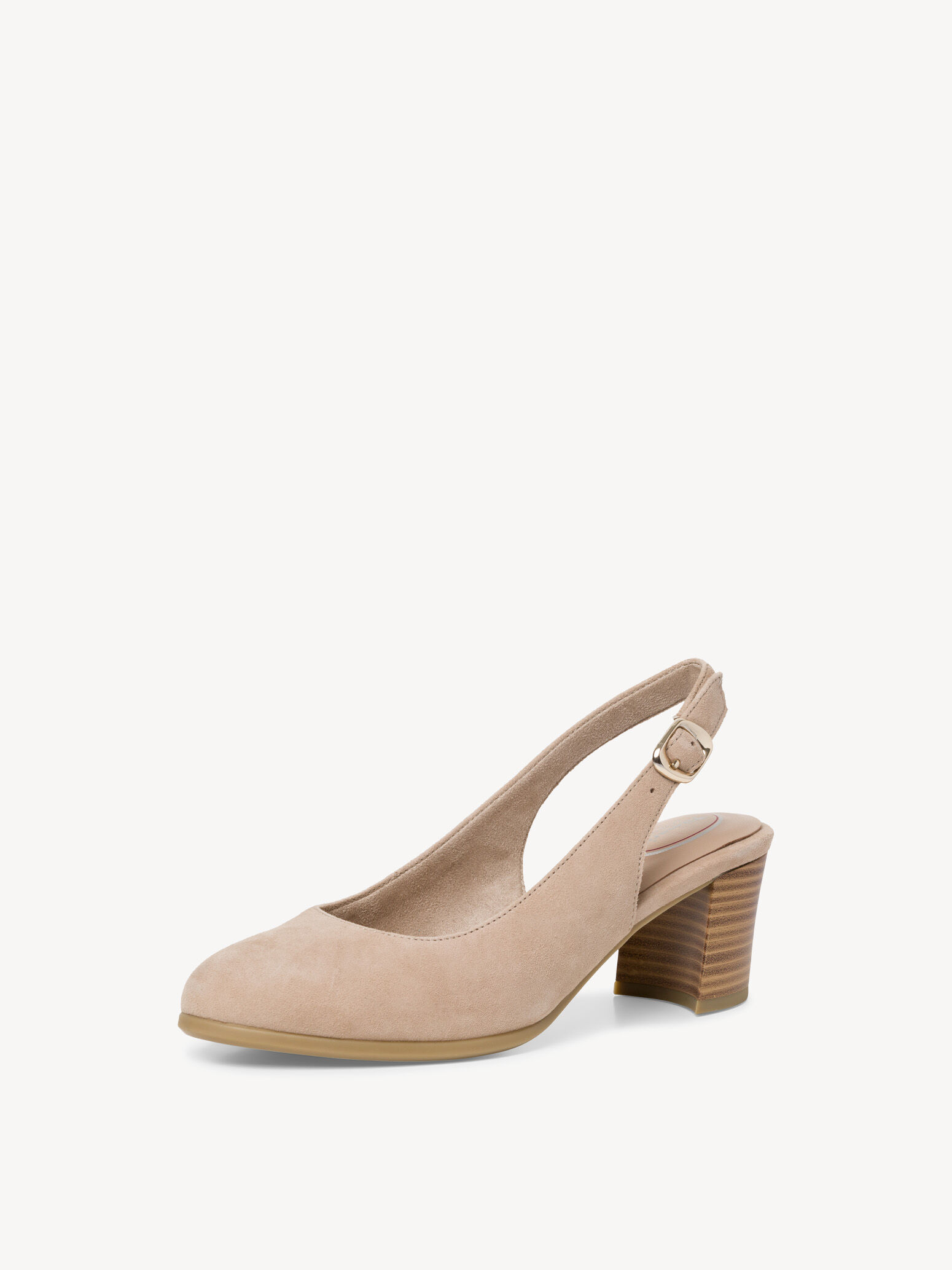 Leather Sling Pumps - Beige