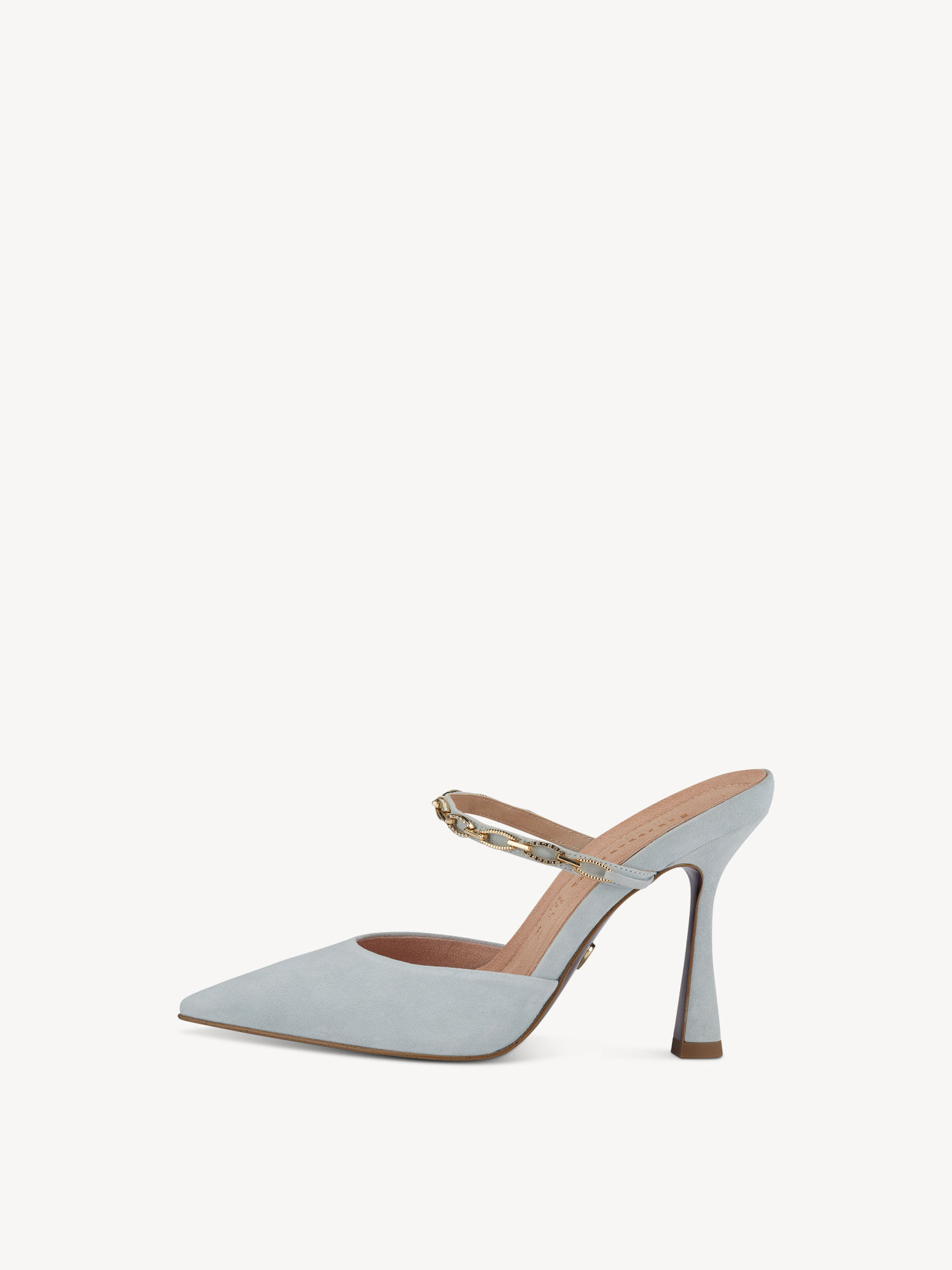 Leather Heeled Sandal - Blue