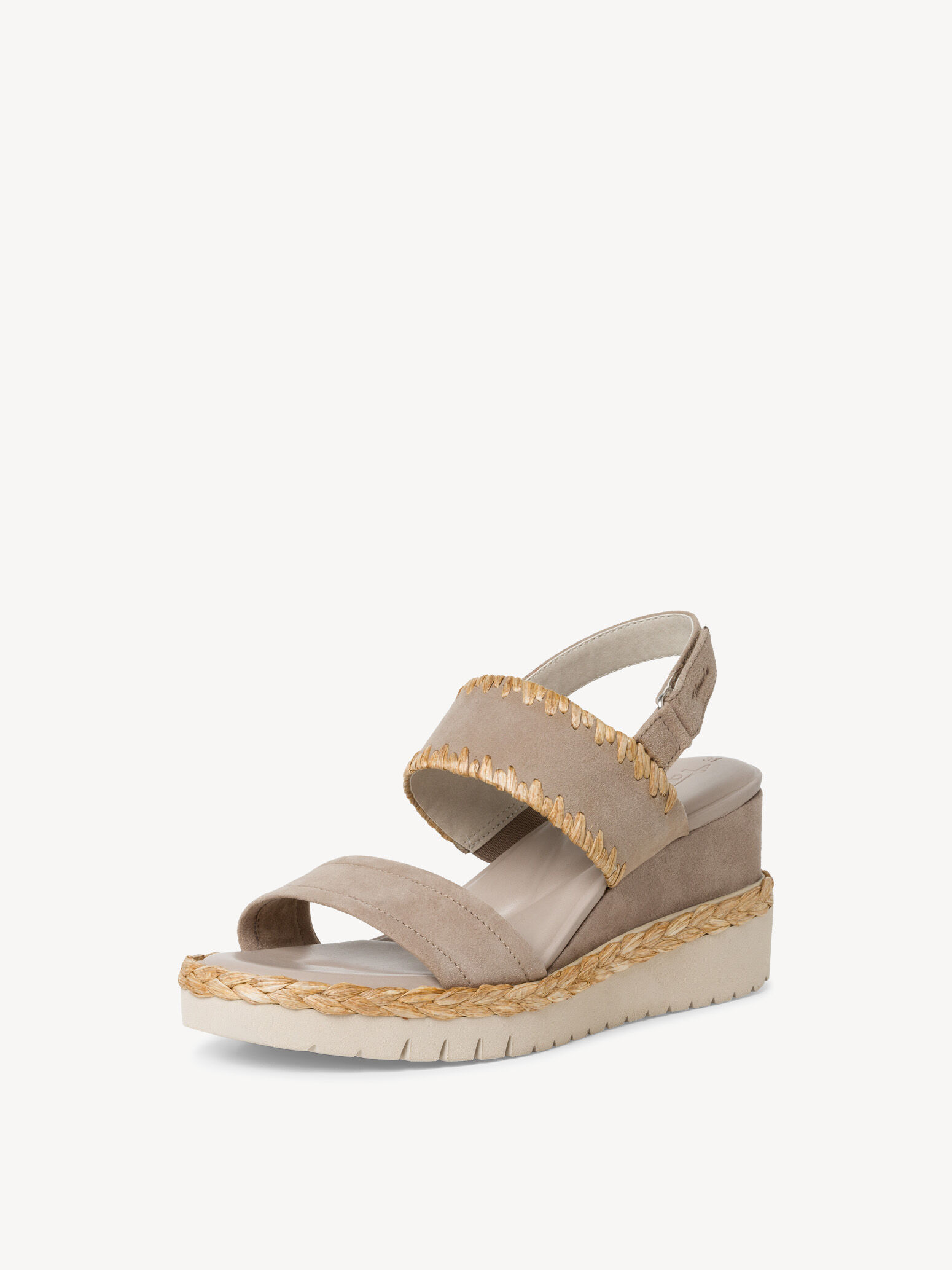 Leather Heeled Sandal - Beige