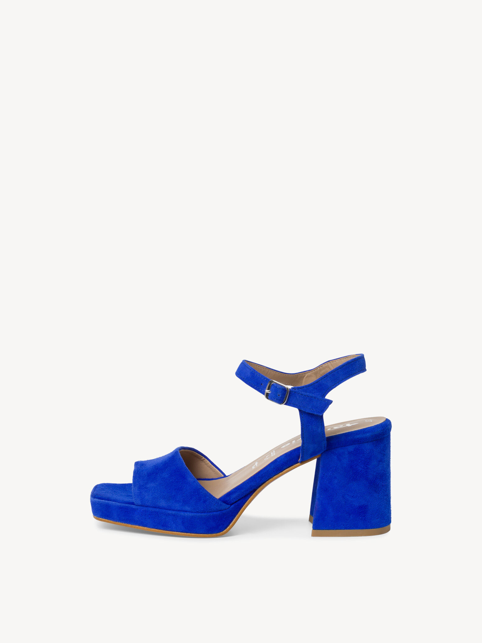 Leather Heeled Sandal - Blue