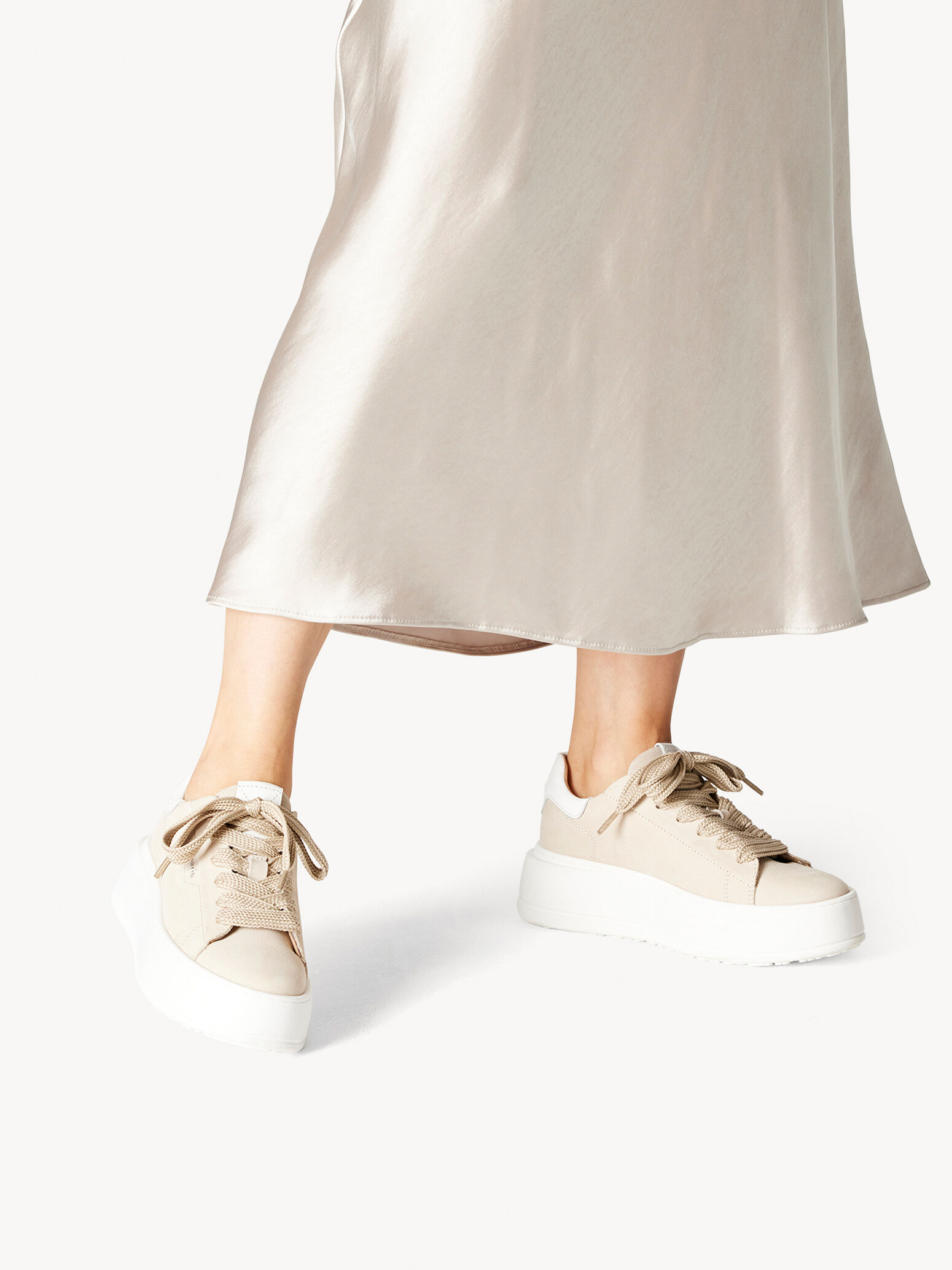 Leather Sneaker - Beige