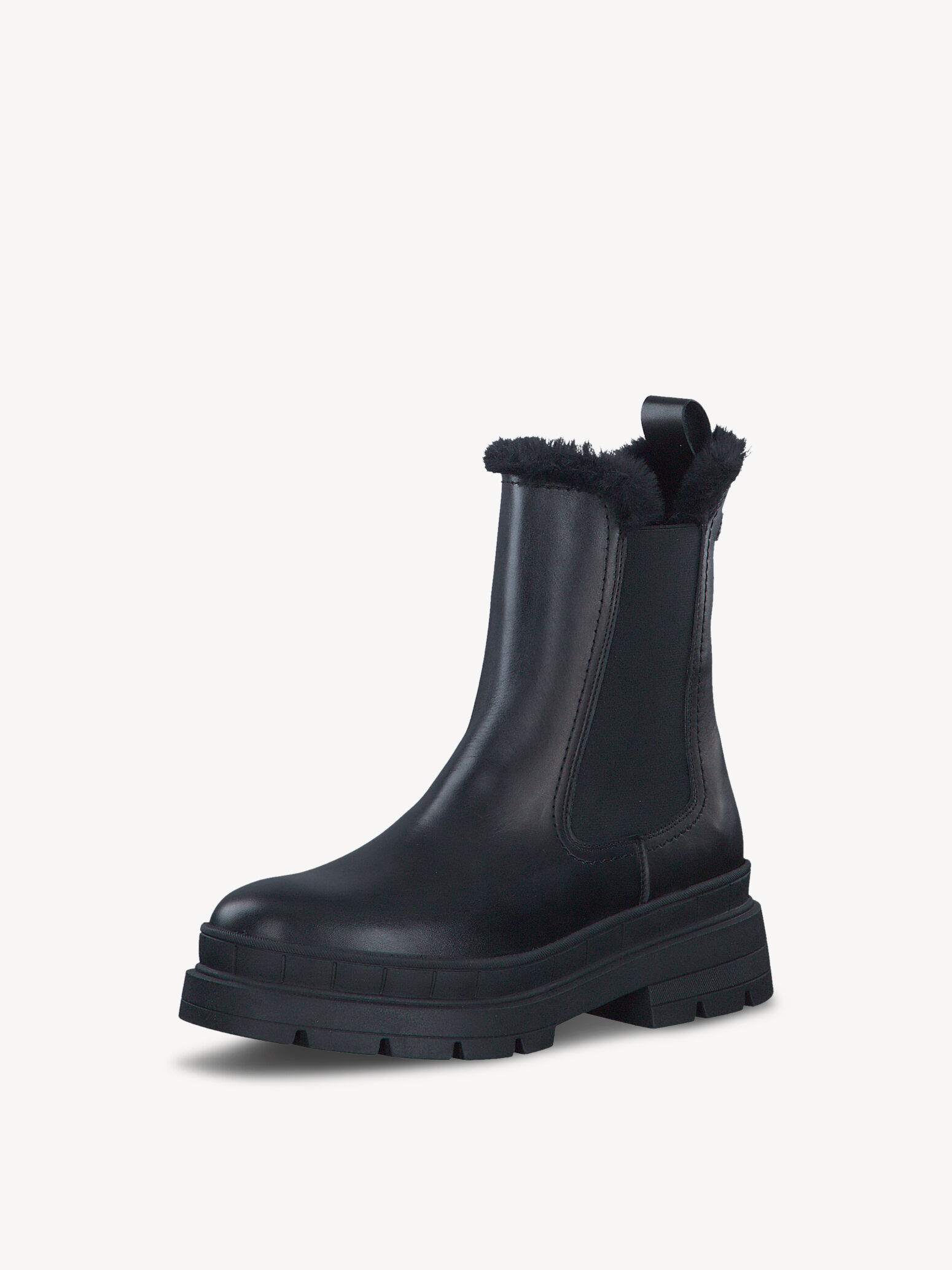 Leather Bootie - Black Warm Lining