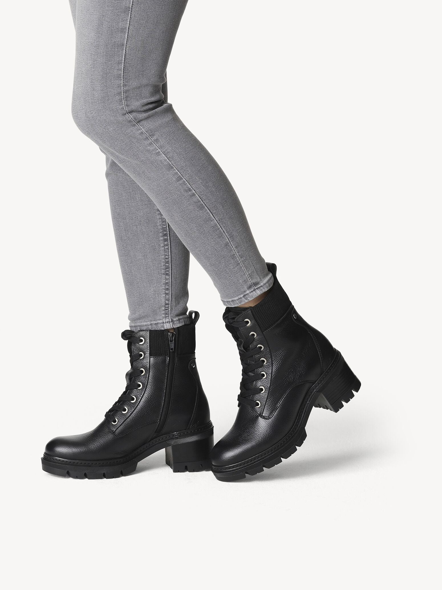 Leather Bootie - Black Warm Lining