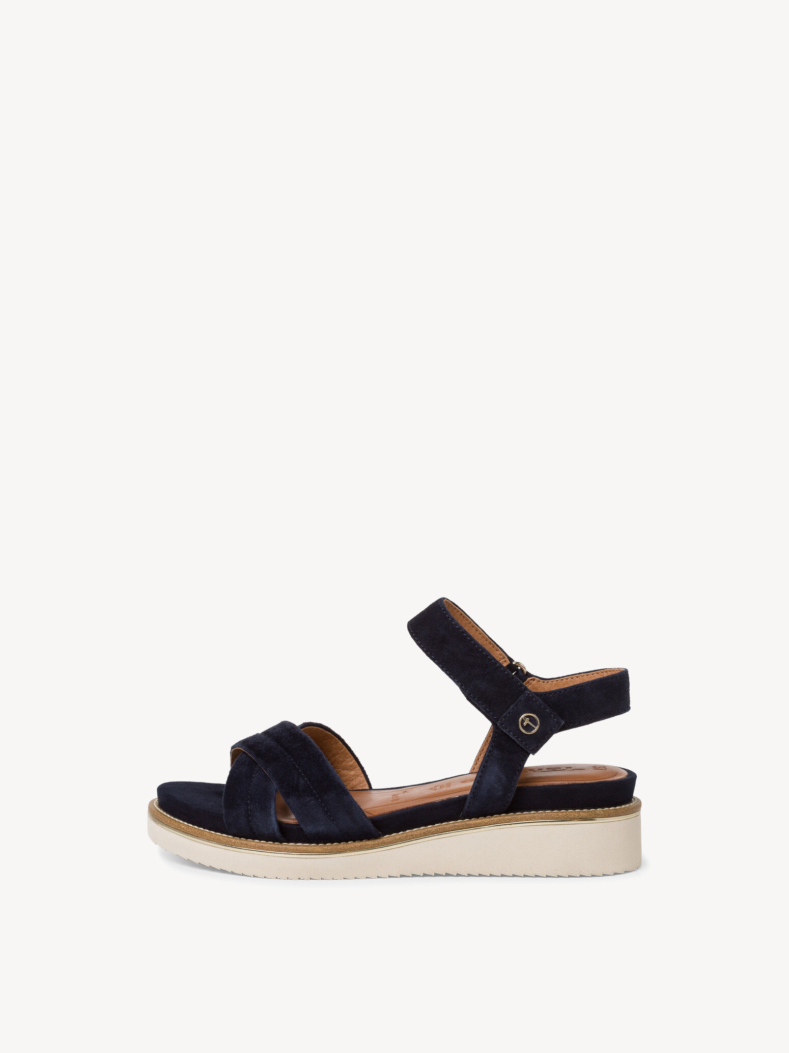 Leather Heeled Sandal - Blue