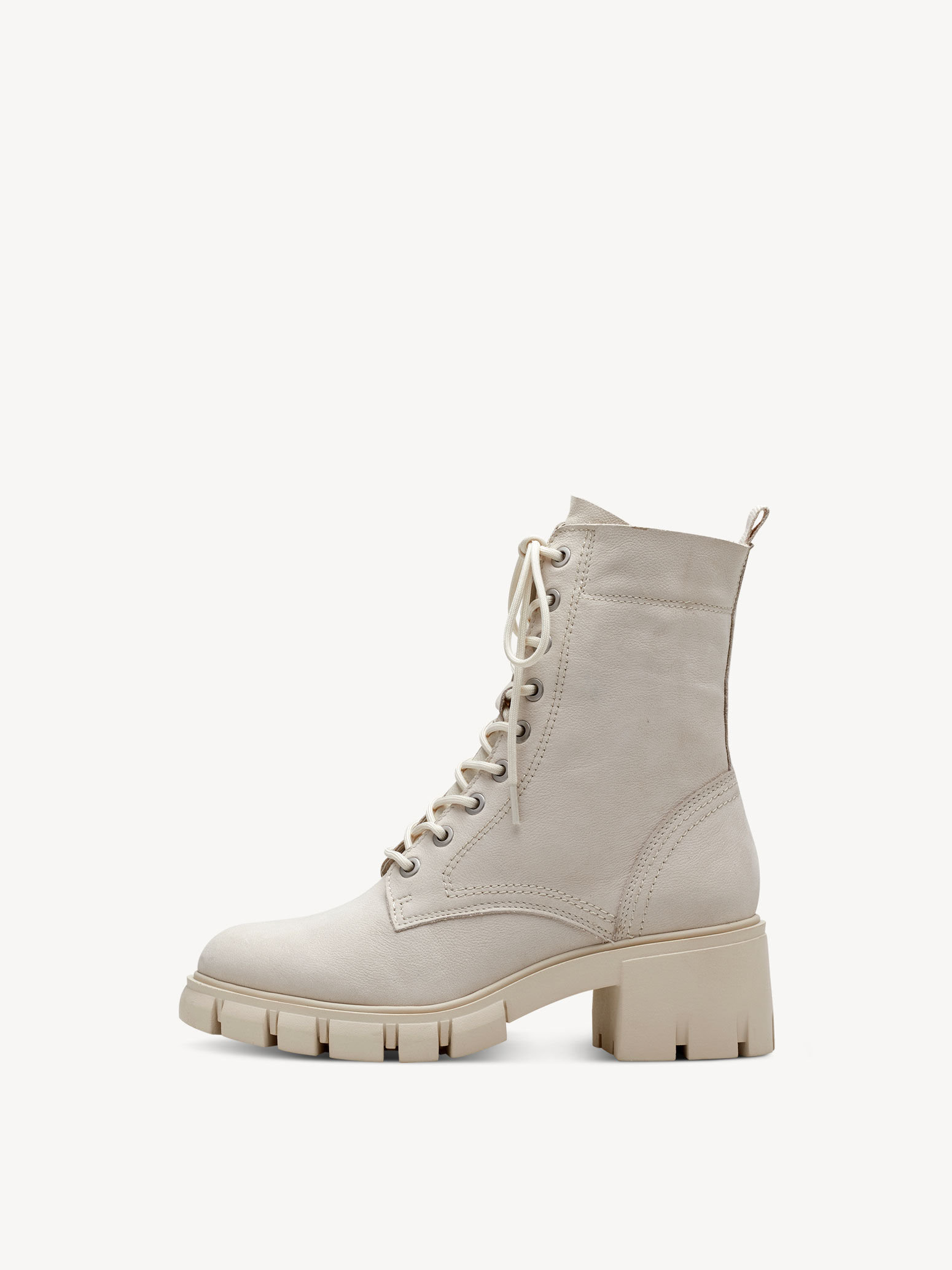 Leather Bootie - Beige