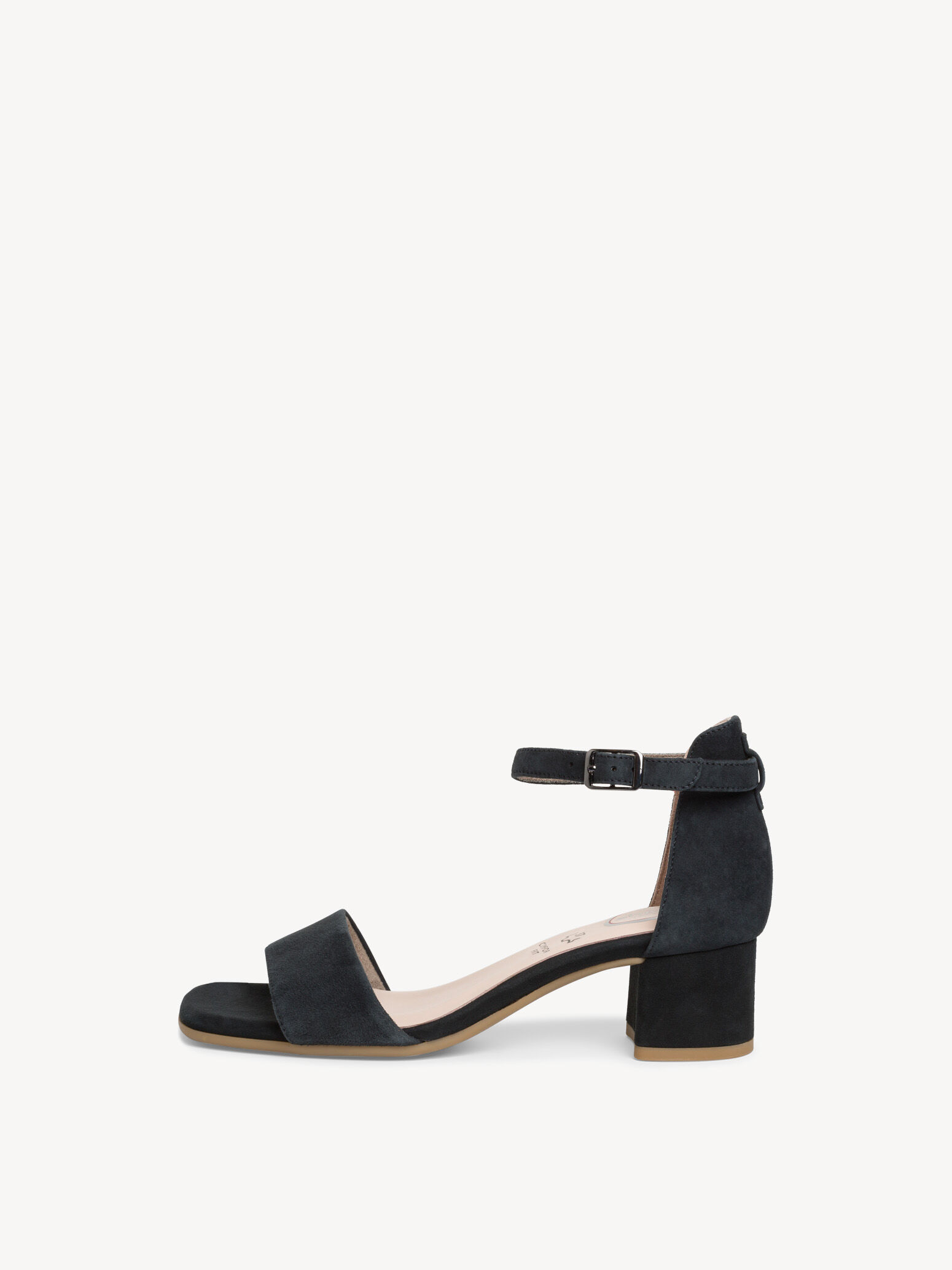 Leather Heeled Sandal - Blue