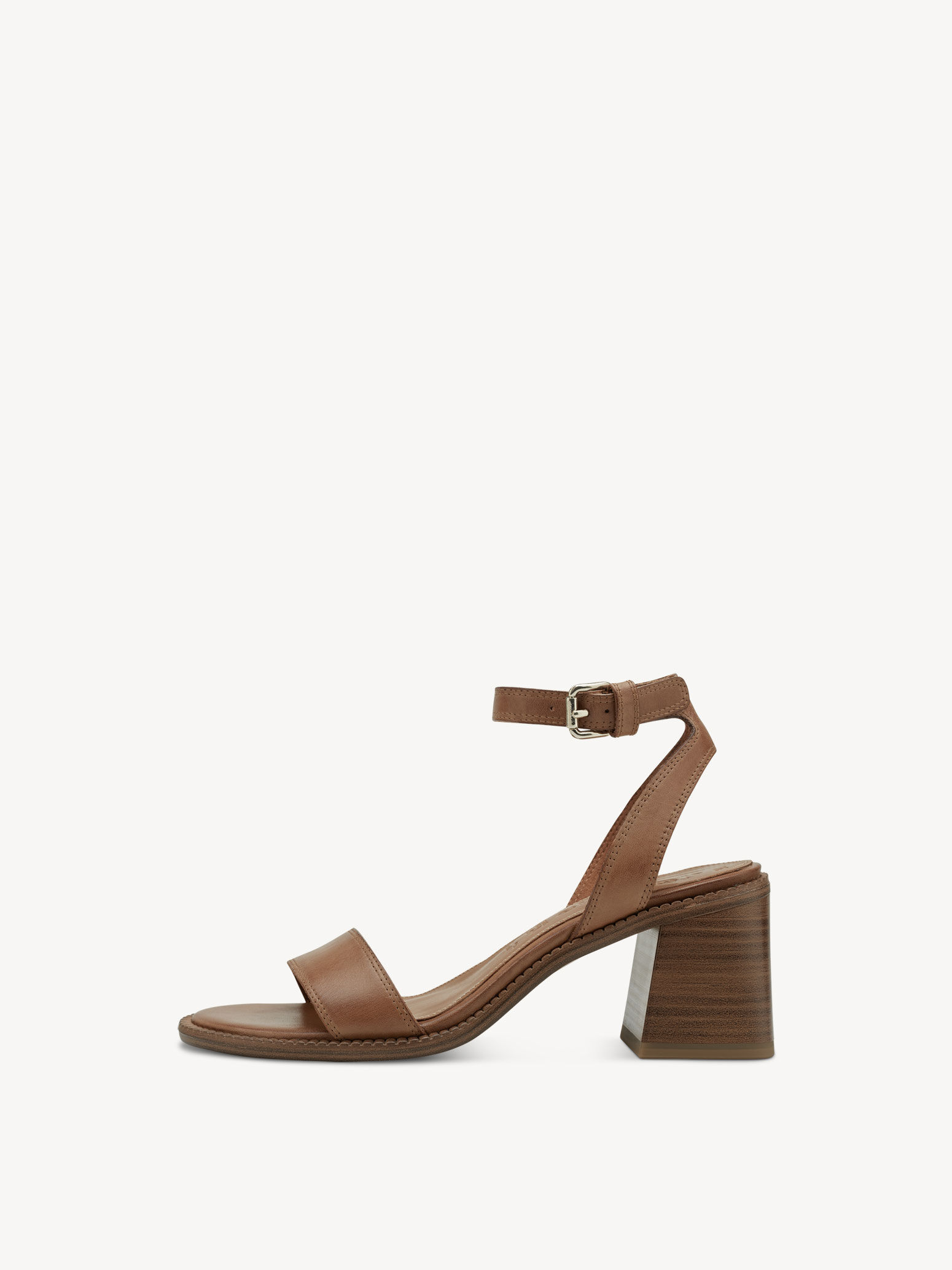 Leather Heeled Sandal - Brown