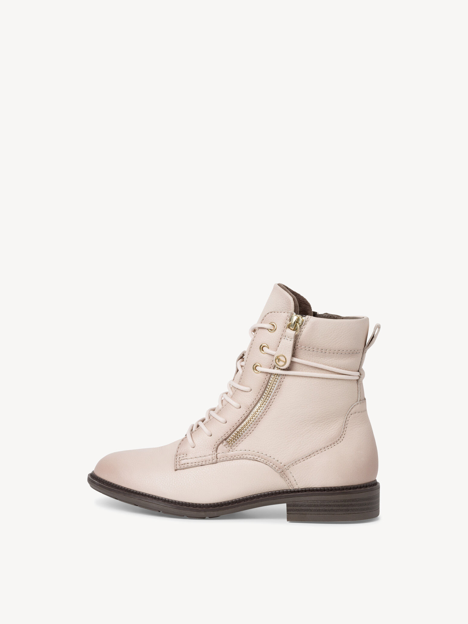 Leather Bootie - Beige