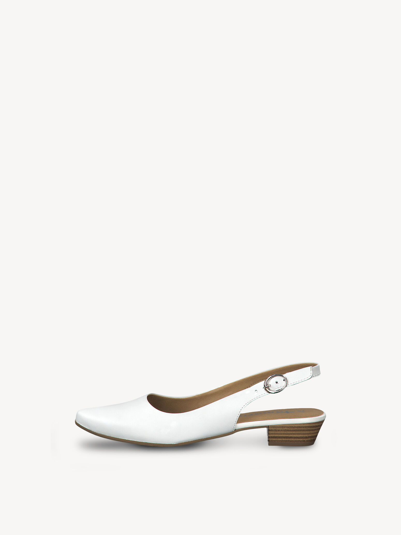Leather Sling Pumps - White