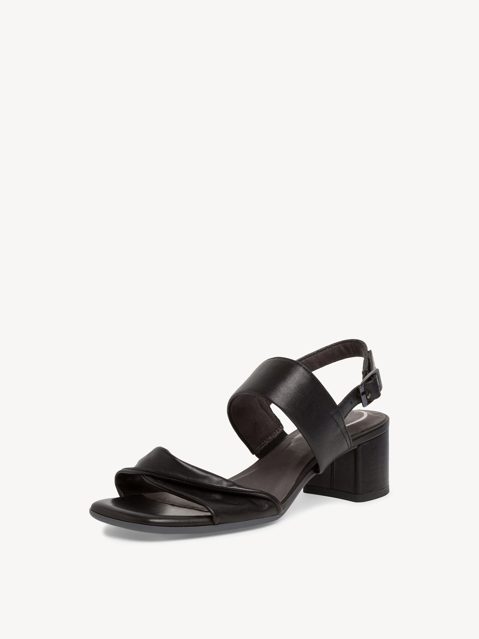 Leather Heeled Sandal - Black