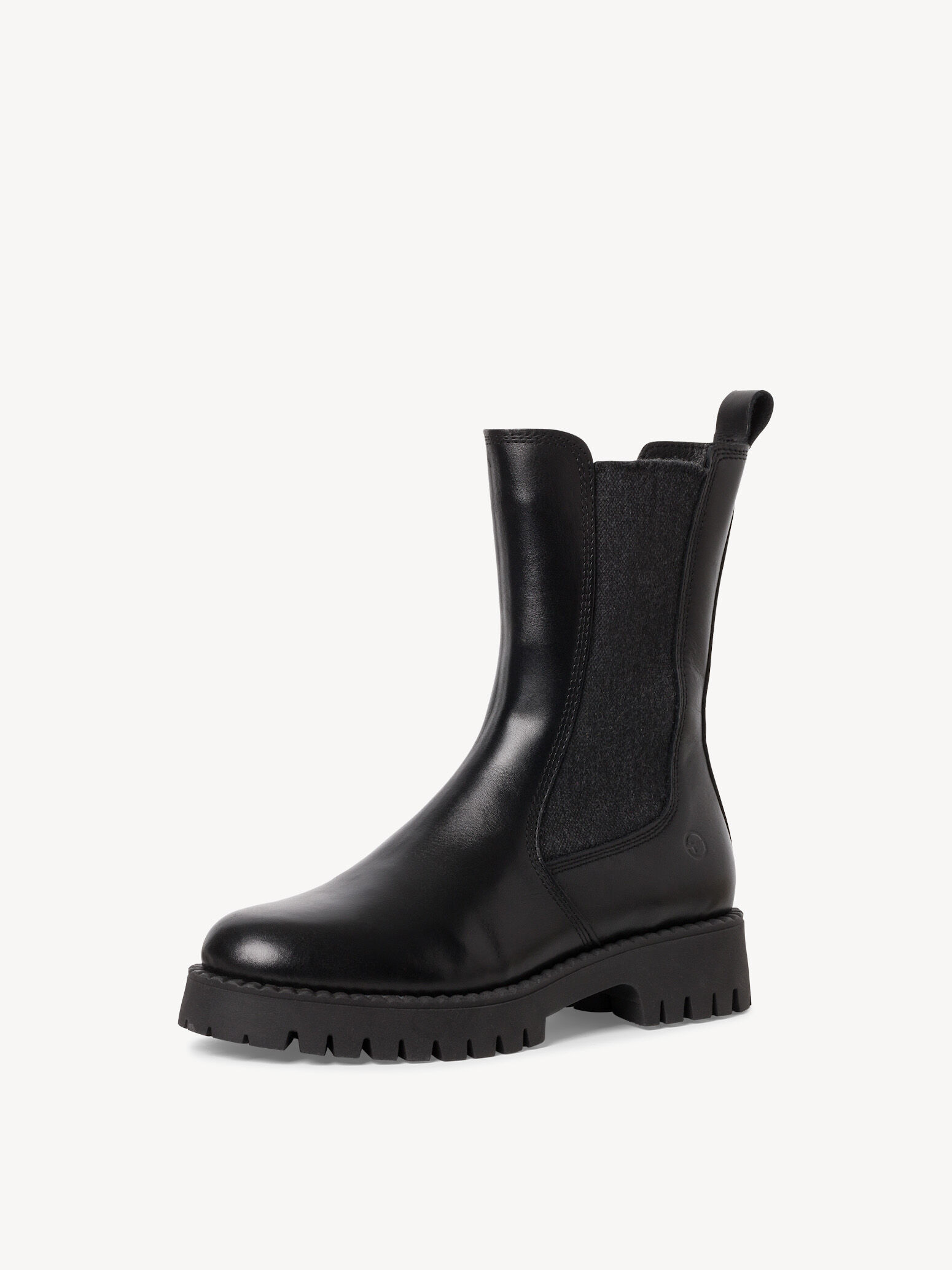 Leather Bootie - Black Warm Lining